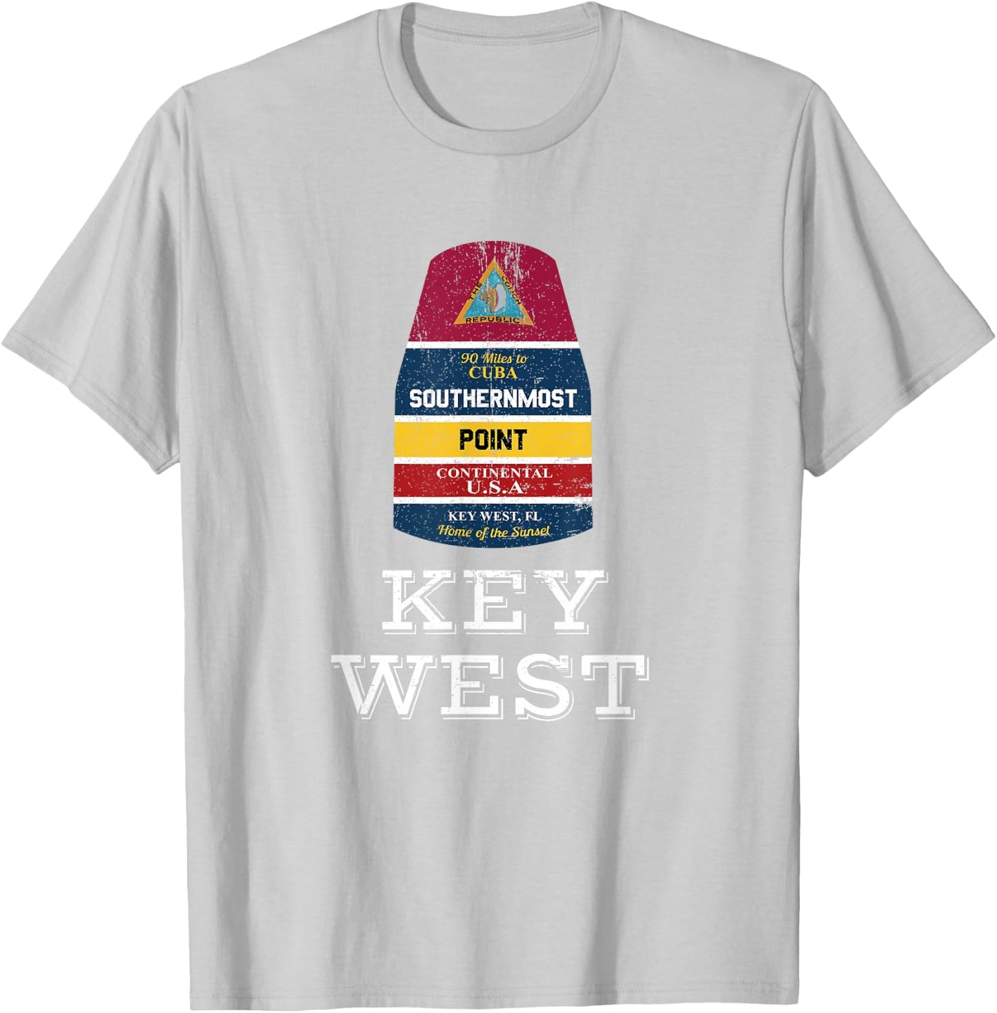 Southernmost Point - Key West Florida Keys Souvenir T Shirt T-Shirt - T-Shirt | Ash