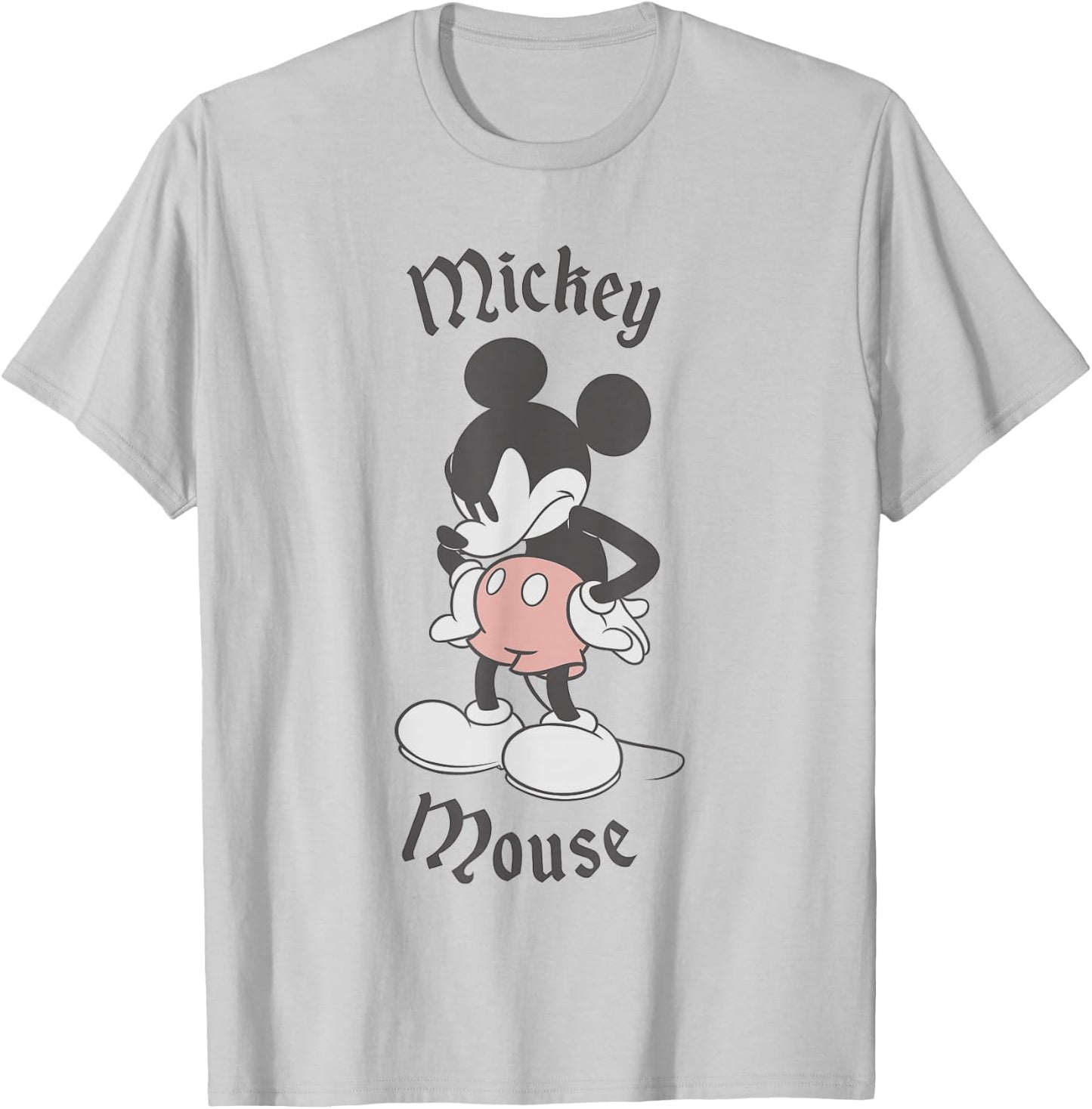 Disney Mickey And Friends Grumpy Old English Font Mickey T-Shirt - T-Shirt | Ash