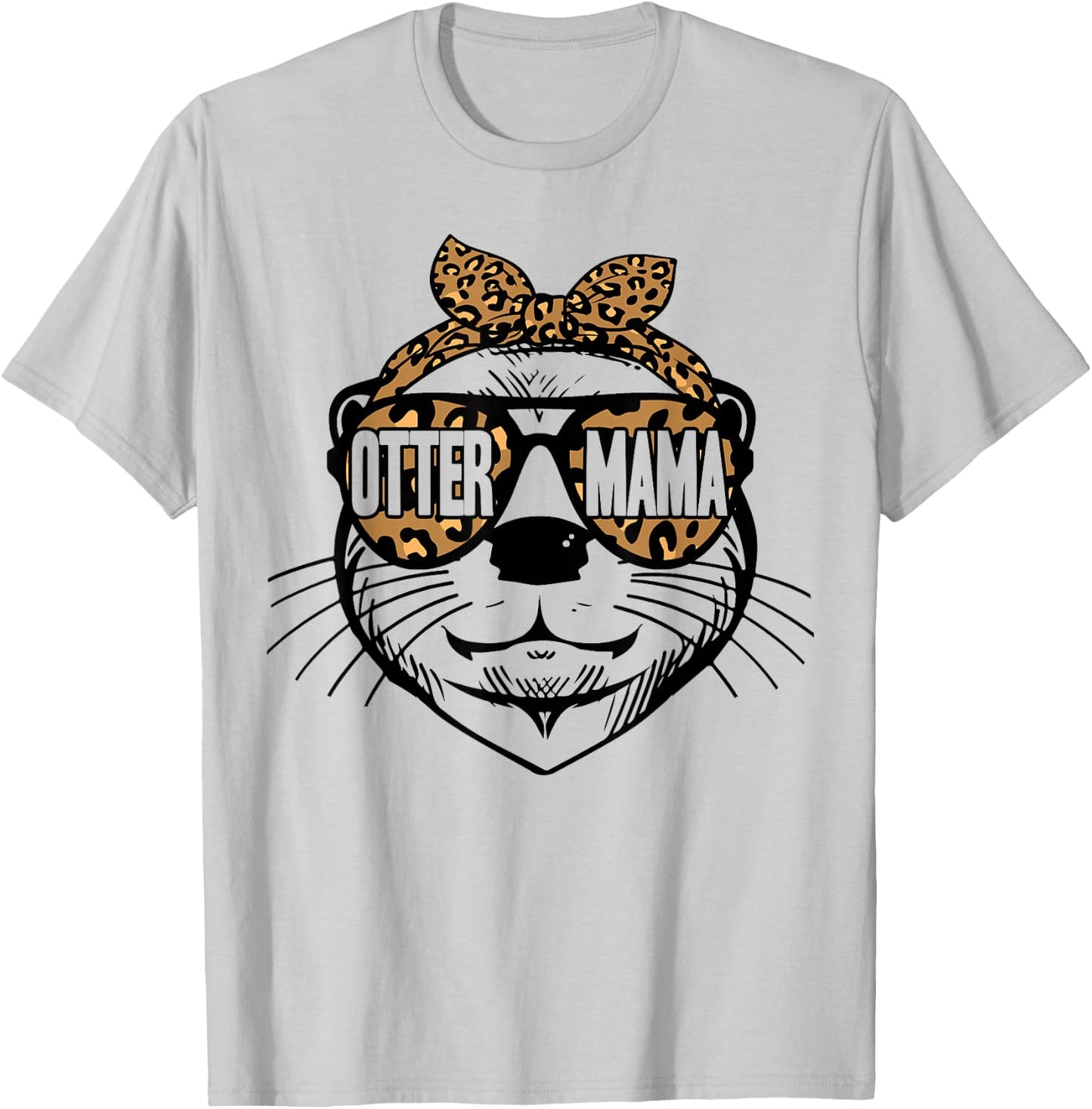 Otter Mom Cute Leopard Otter Mama Mothers Day T-Shirt - T-Shirt | Ash