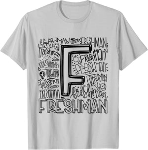 Freshman Ninth 9th Grade Typography Back To School T-Shirt - T-Shirt | Ash