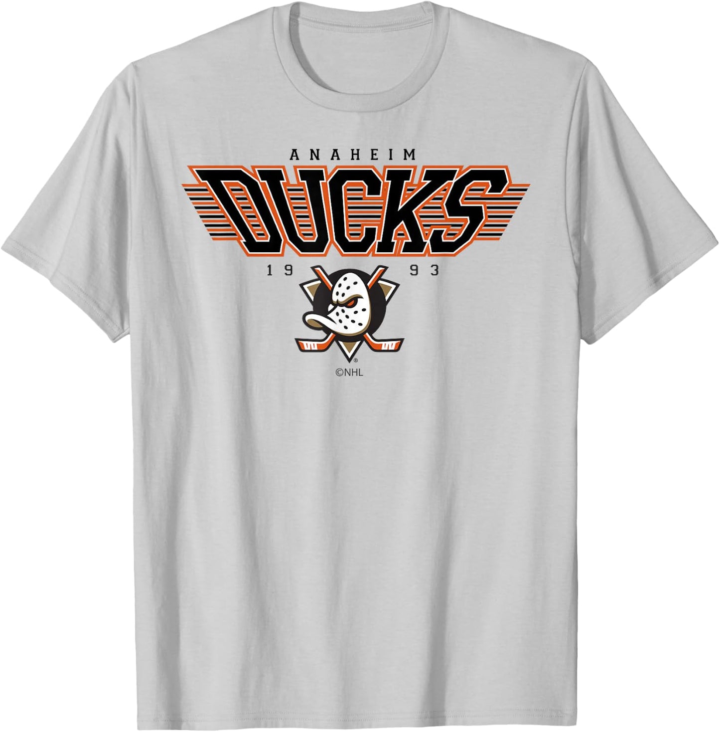 Anaheim Ducks Laser Officially Licensed T-Shirt - T-Shirt | Ash