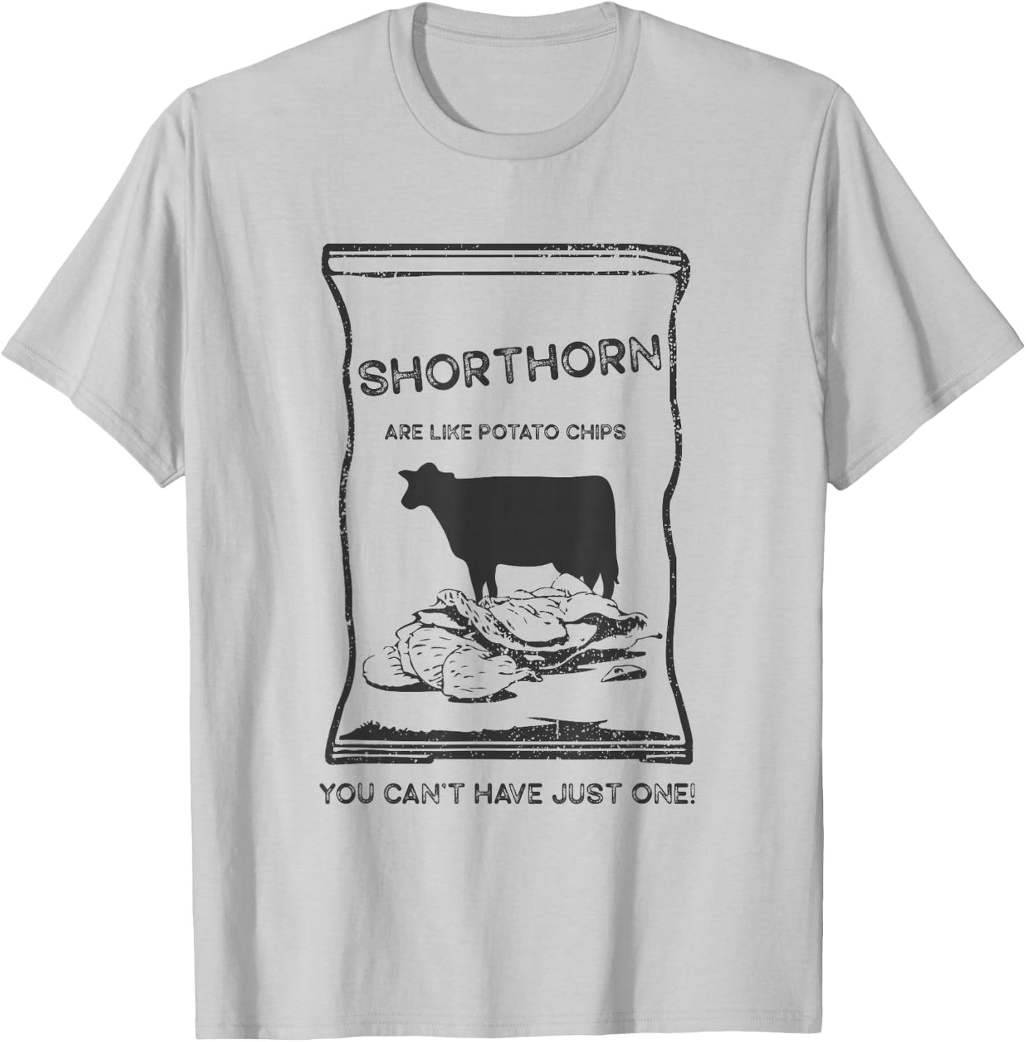 Cattle Like Potato Chips Can't Have One - Shorthorn T-Shirt - T-Shirt | Ash