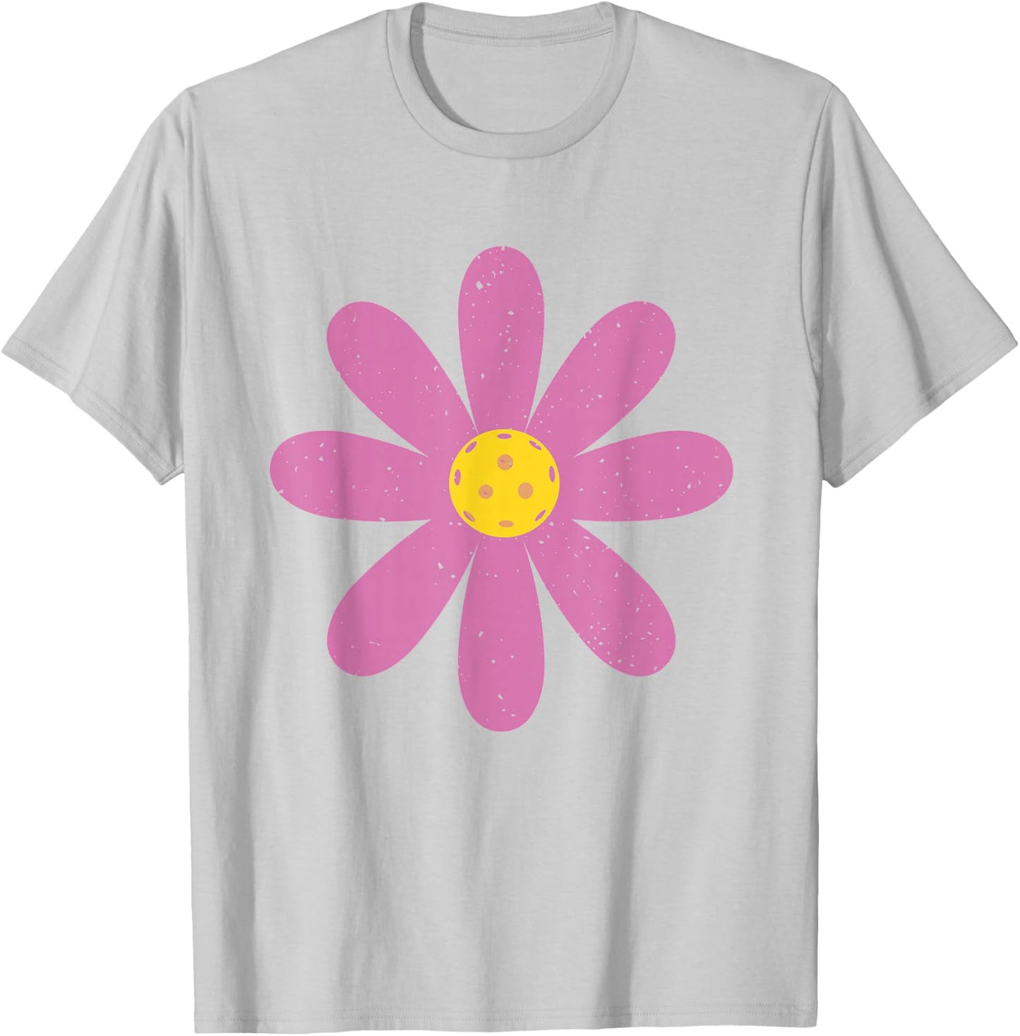 Fun Spring Centre de Pickleball avec Marguerites Violettes T-Shirt - T-Shirt | Ash