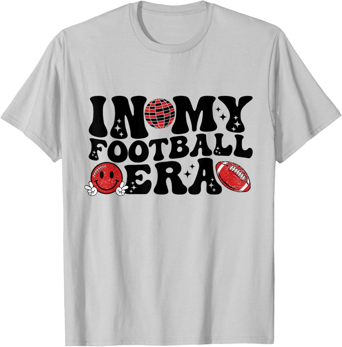 Groovy Retro In My Football Era Girl Boy Kids T-Shirt - T-Shirt | Ash