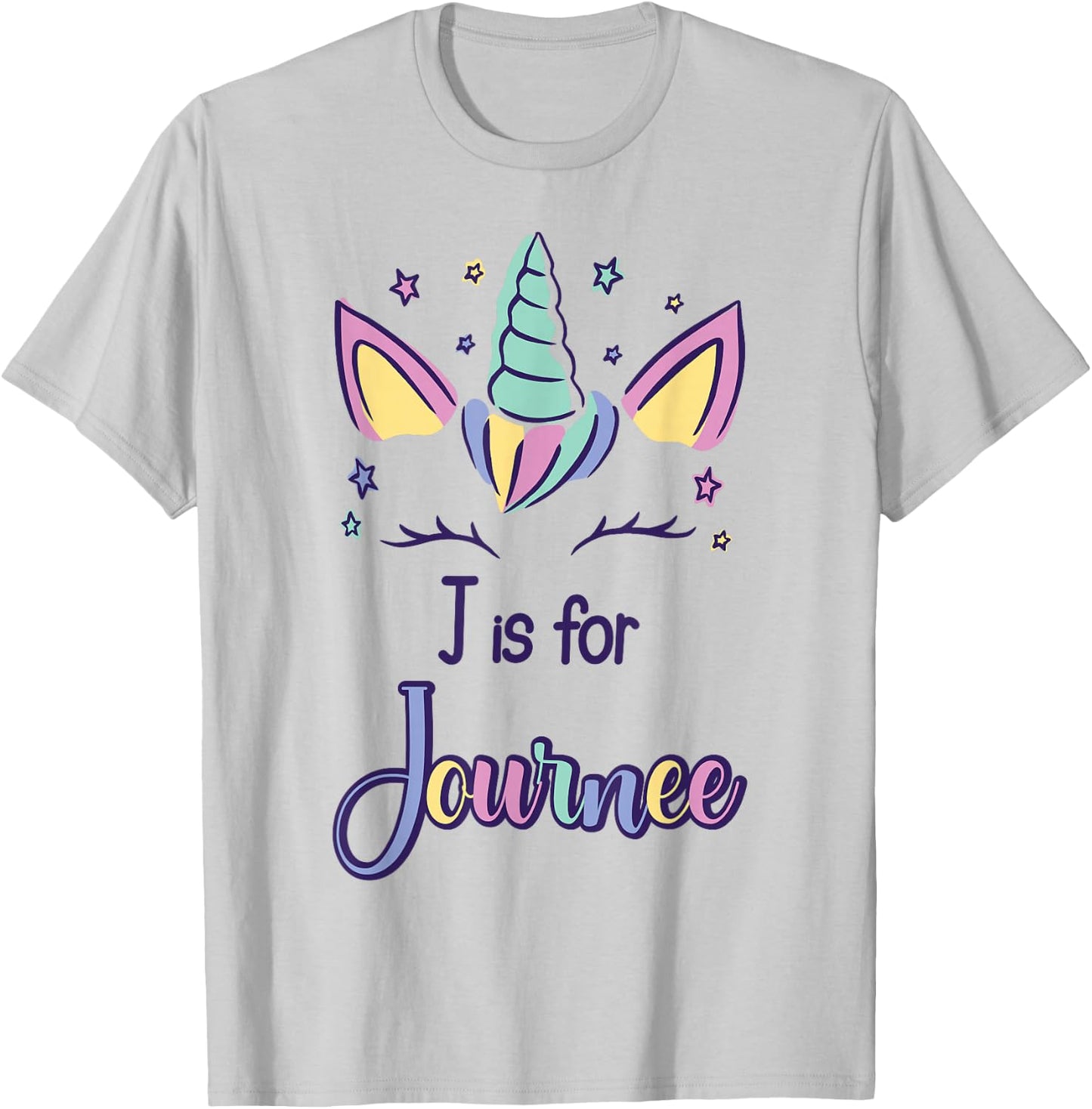 First Name Journee Personalized J Is For Journee T-Shirt - T-Shirt | Ash