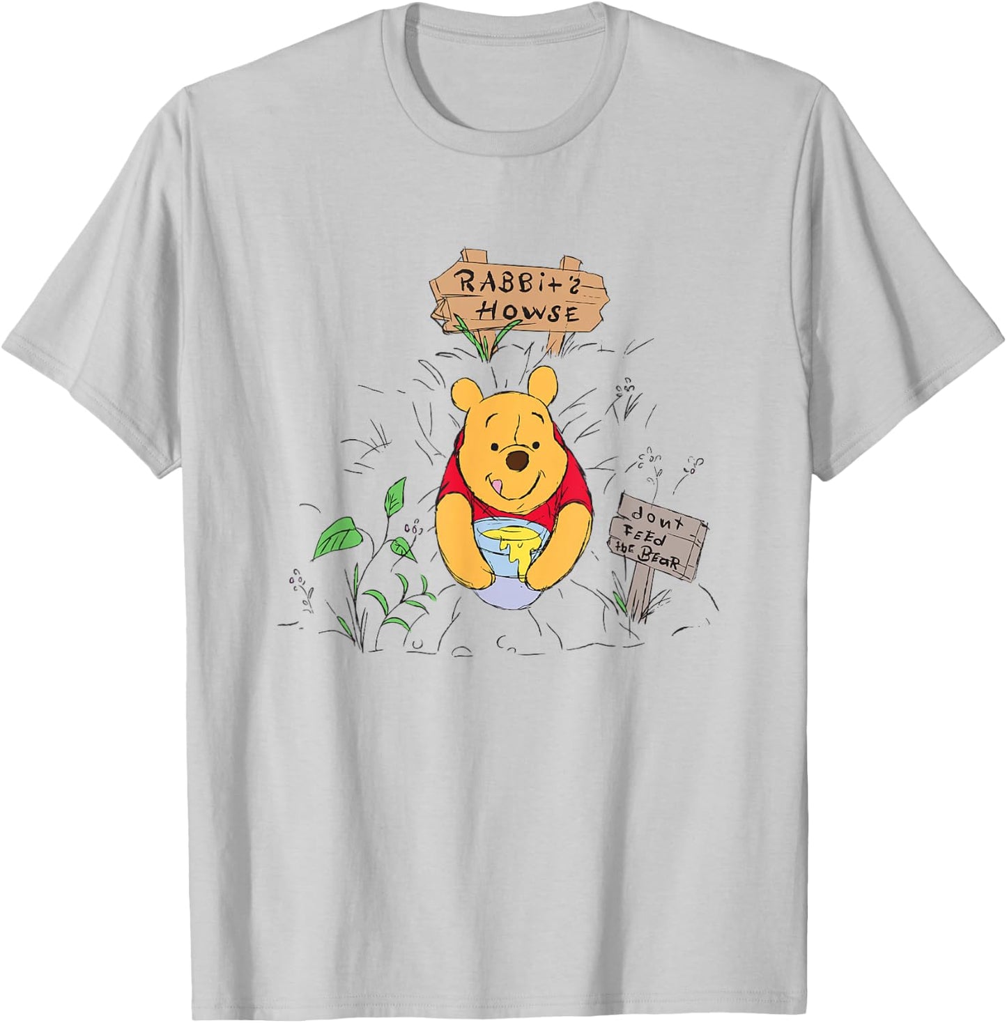Disney Winnie the Pooh Rabbit Howse Don't Feed The Bear F&B T-Shirt - T-Shirt | Ash