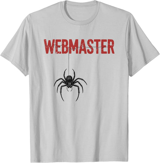 Spider Webmaster Funny Web Builder Spider Design T-Shirt - T-Shirt | Ash