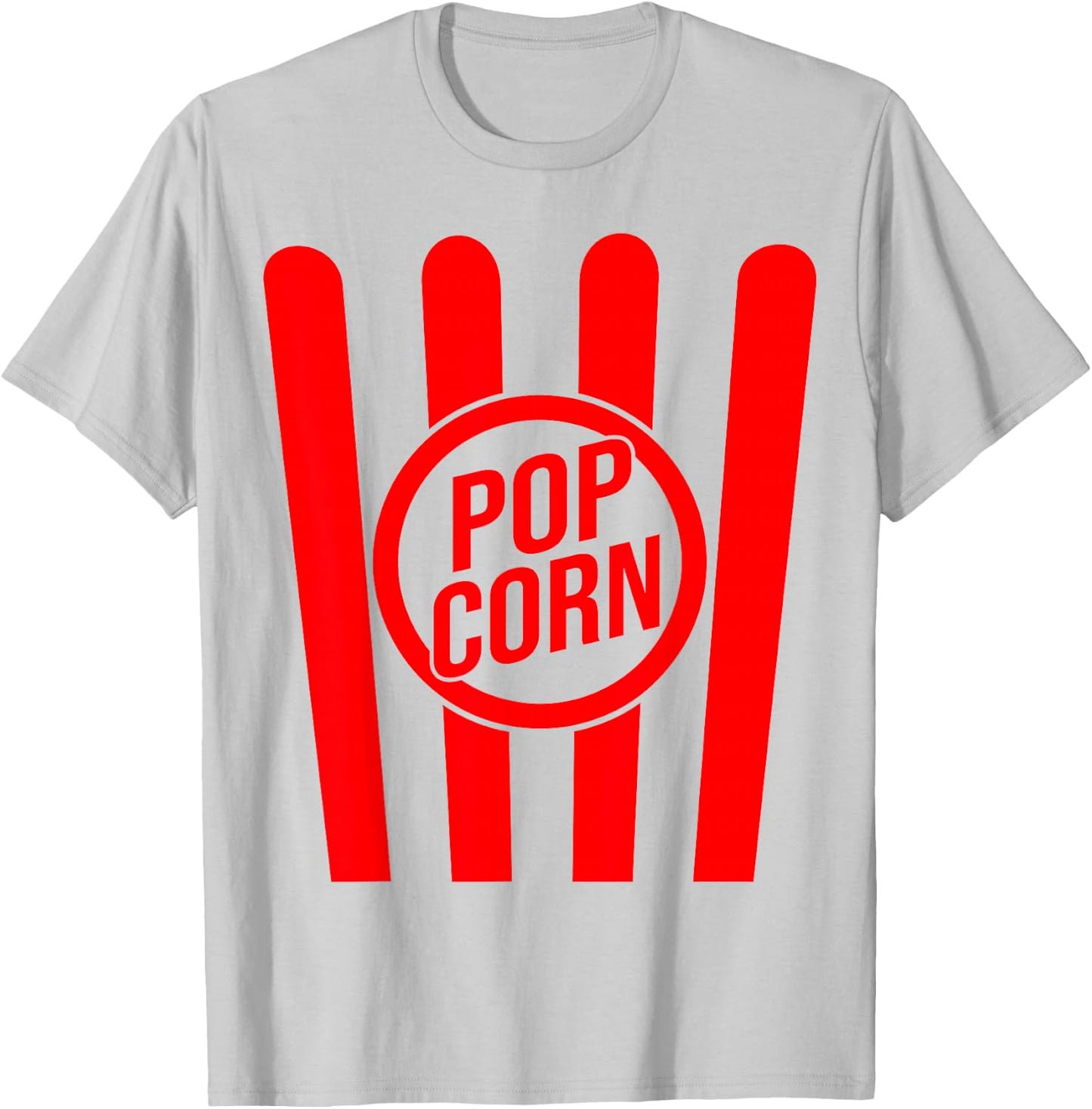 Retro Popcorn Costume for Carnival Fancy Dress , White T-Shirt - T-Shirt | Ash