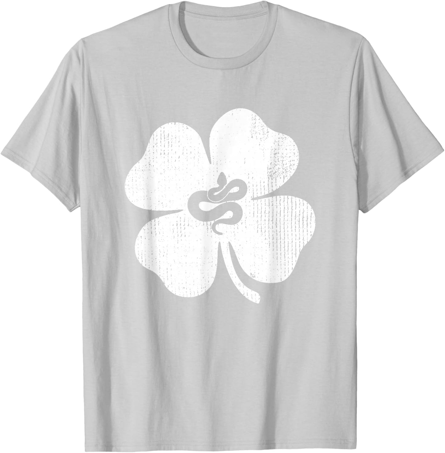 Snake Lucky Shamrock Leaf St Patrick's Day Funny Gift T-Shirt - T-Shirt | Ash