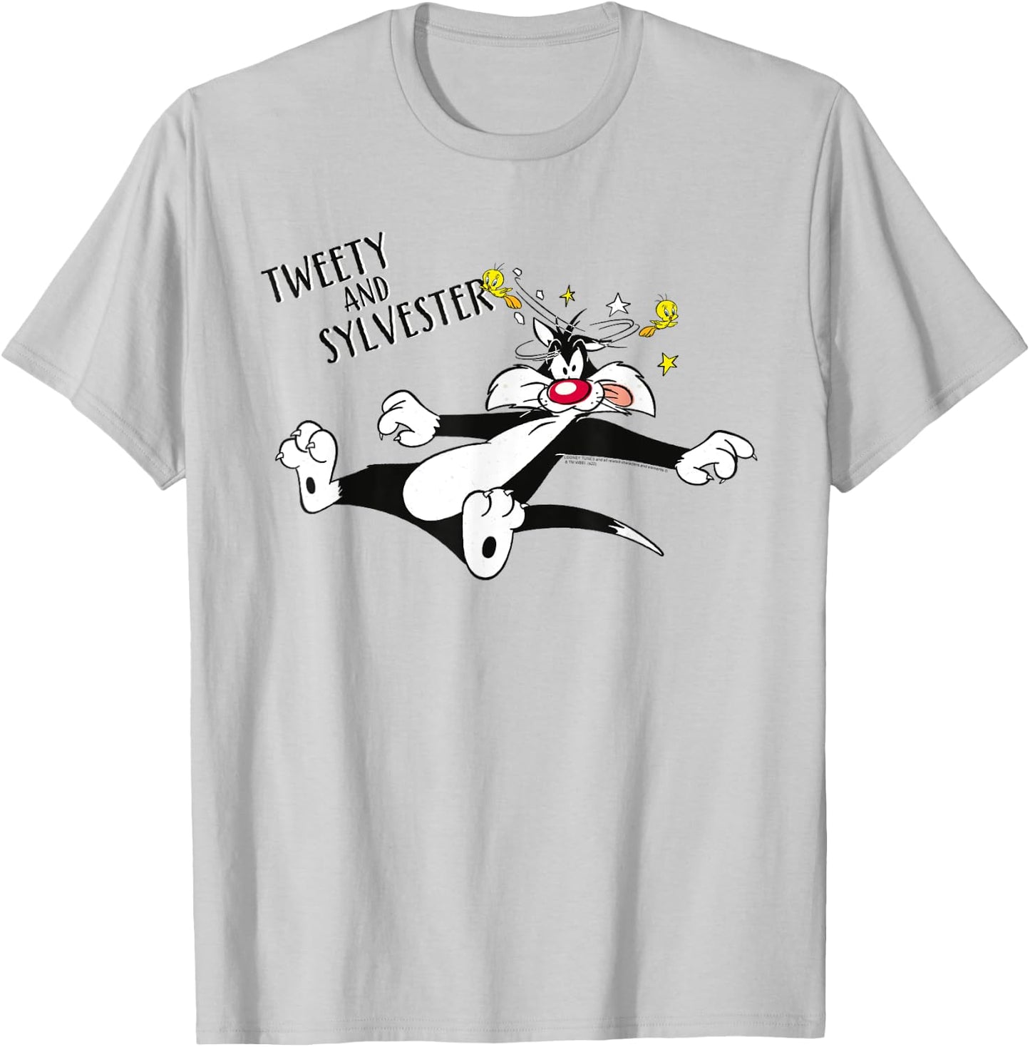 Looney Tunes Tweety And Sylvester T-Shirt - T-Shirt | Ash