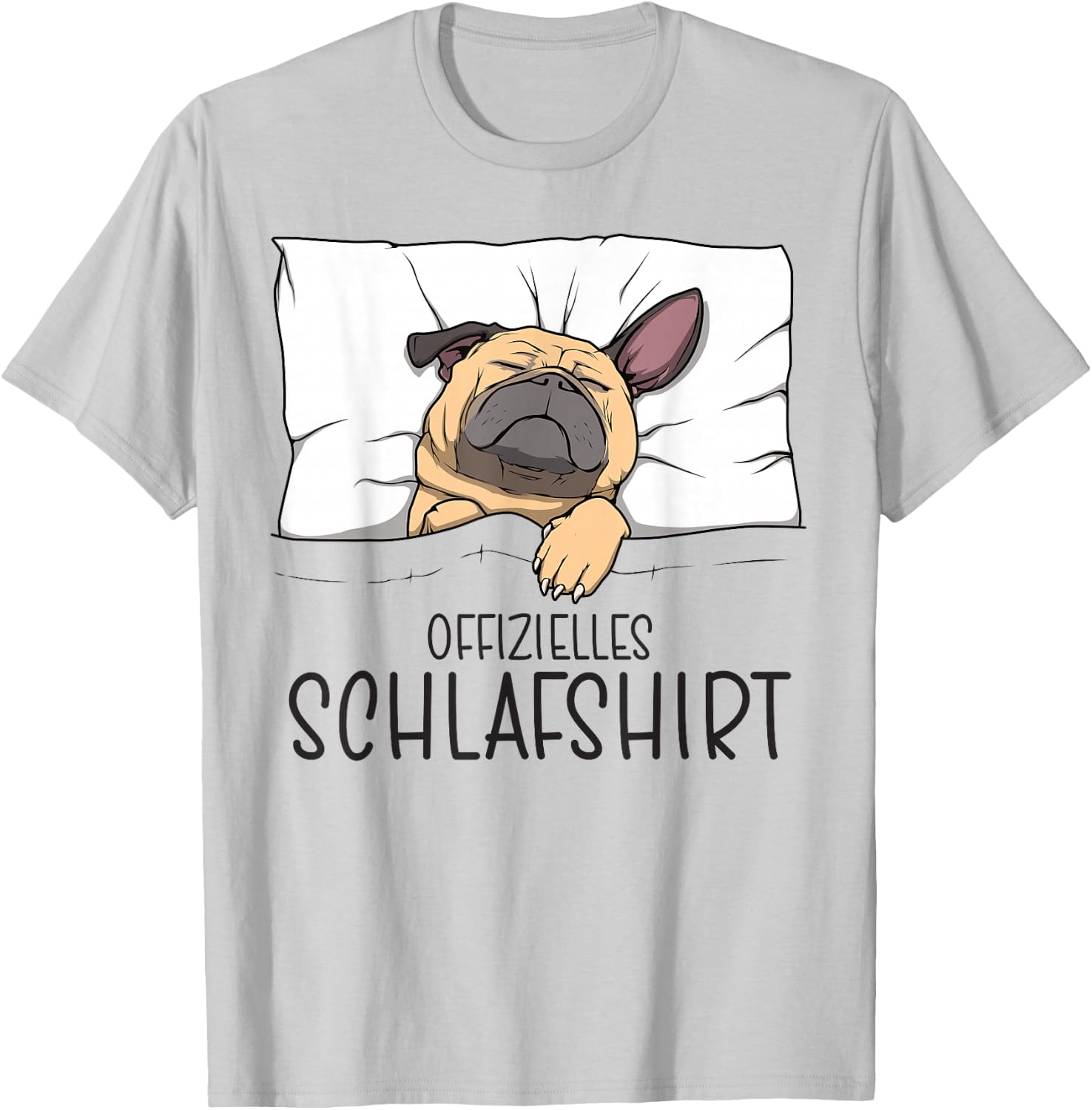 Official Pug Sleep Shirt Pyjamas & Nightdress Pug , gray T-Shirt - T-Shirt | Ash