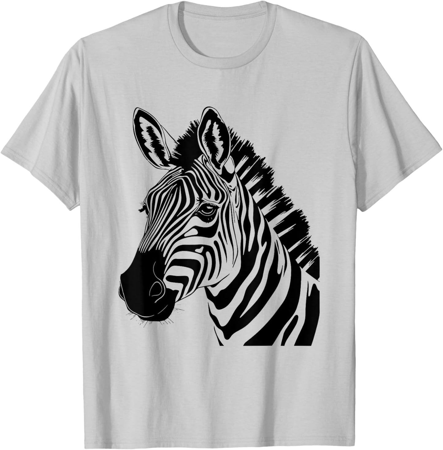 Zebra Head Graphic T-Shirt - T-Shirt | Ash