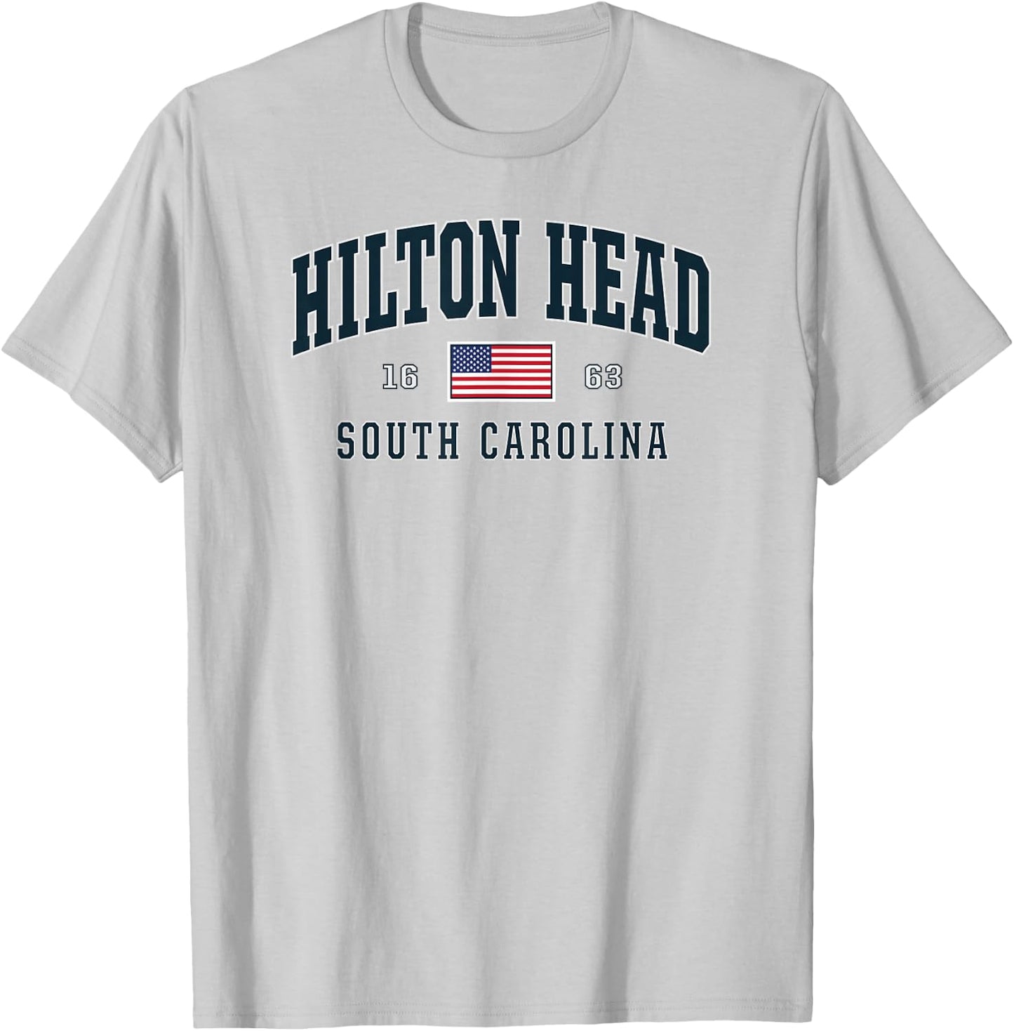 Hilton Head SC South Carolina USA Flag Patriotic T-Shirt - T-Shirt | Ash
