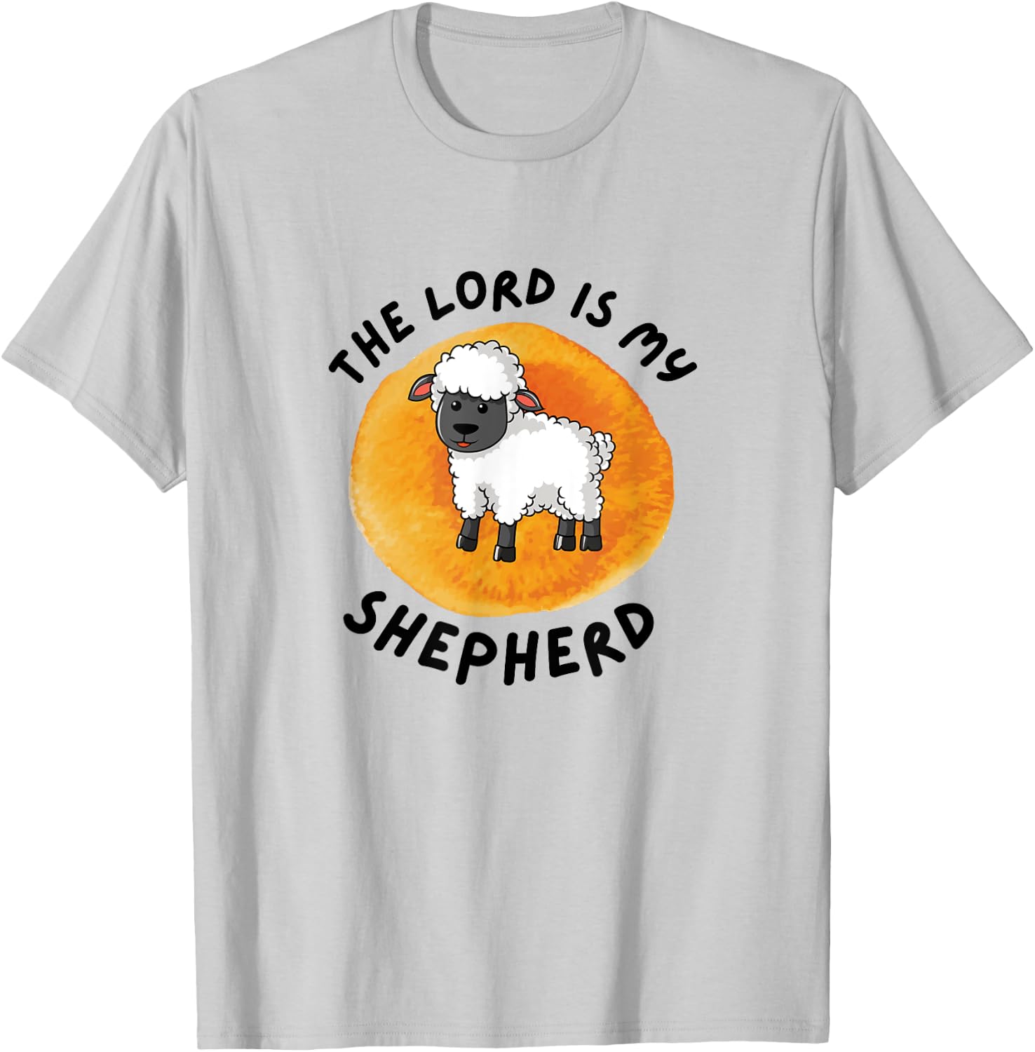 Psalm 23 For Kids Cute Sheep The Lord Is My Shepherd Bible T-Shirt - T-Shirt | Ash