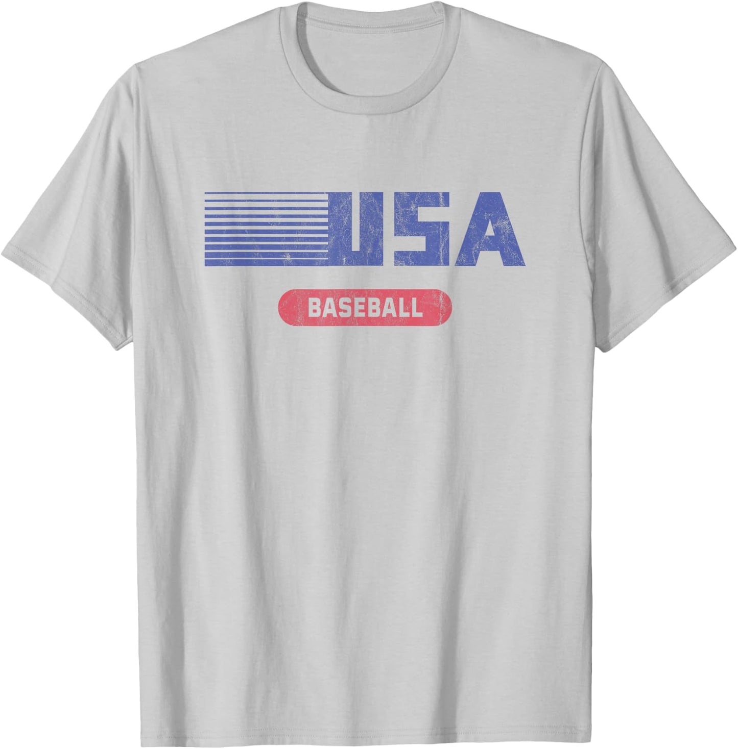 Retro USA 2020 Team American Baseball Vintage T-Shirt - T-Shirt | Ash