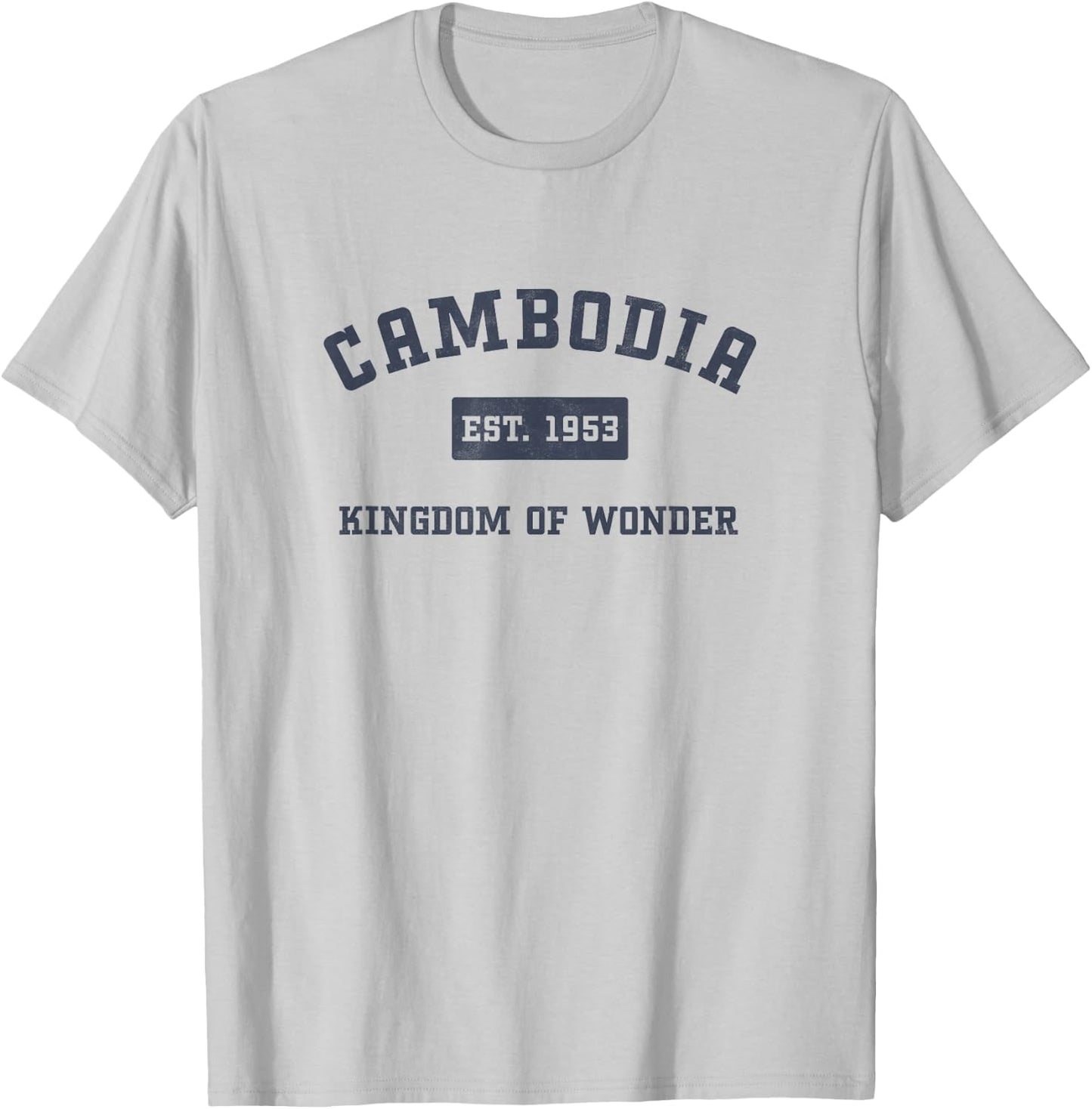 Varsity Script Khmer Kingdom of Wonder Cambodia T-Shirt - T-Shirt | Ash