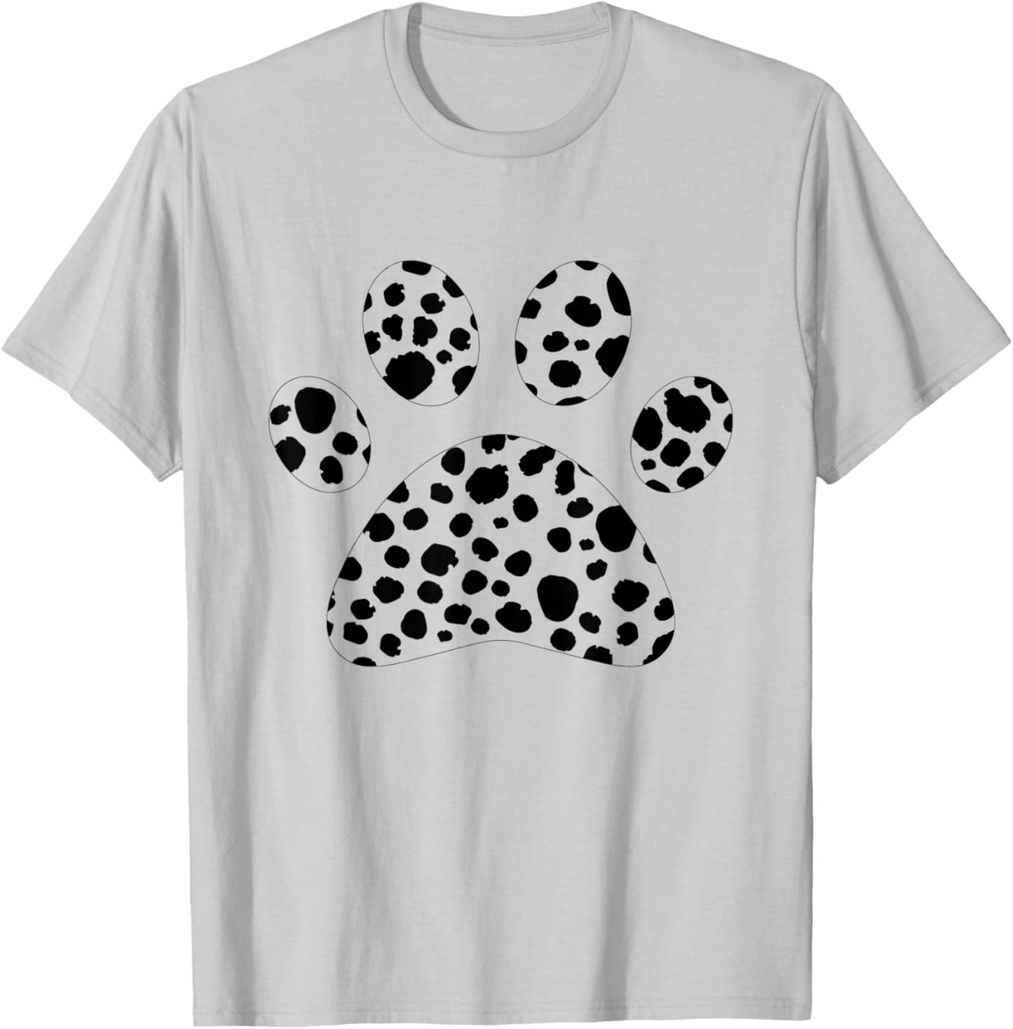 Dalmatian Dog Paw Polka Dot White Black Polka Dot Men Women , White T-Shirt - T-Shirt | Ash
