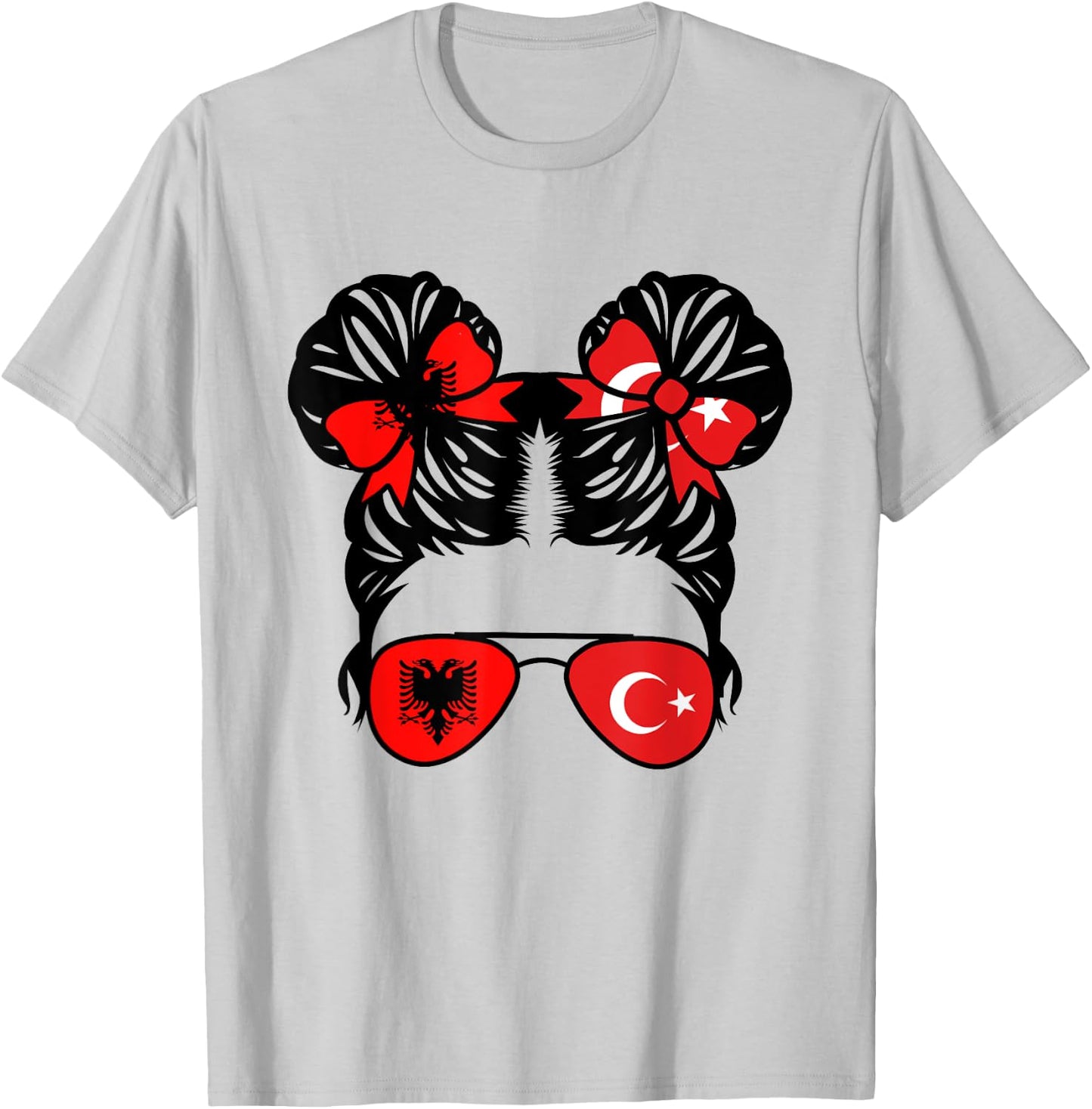 Half Albanian Half Turkish Girl Albania Kids Heritage T-Shirt - T-Shirt | Ash
