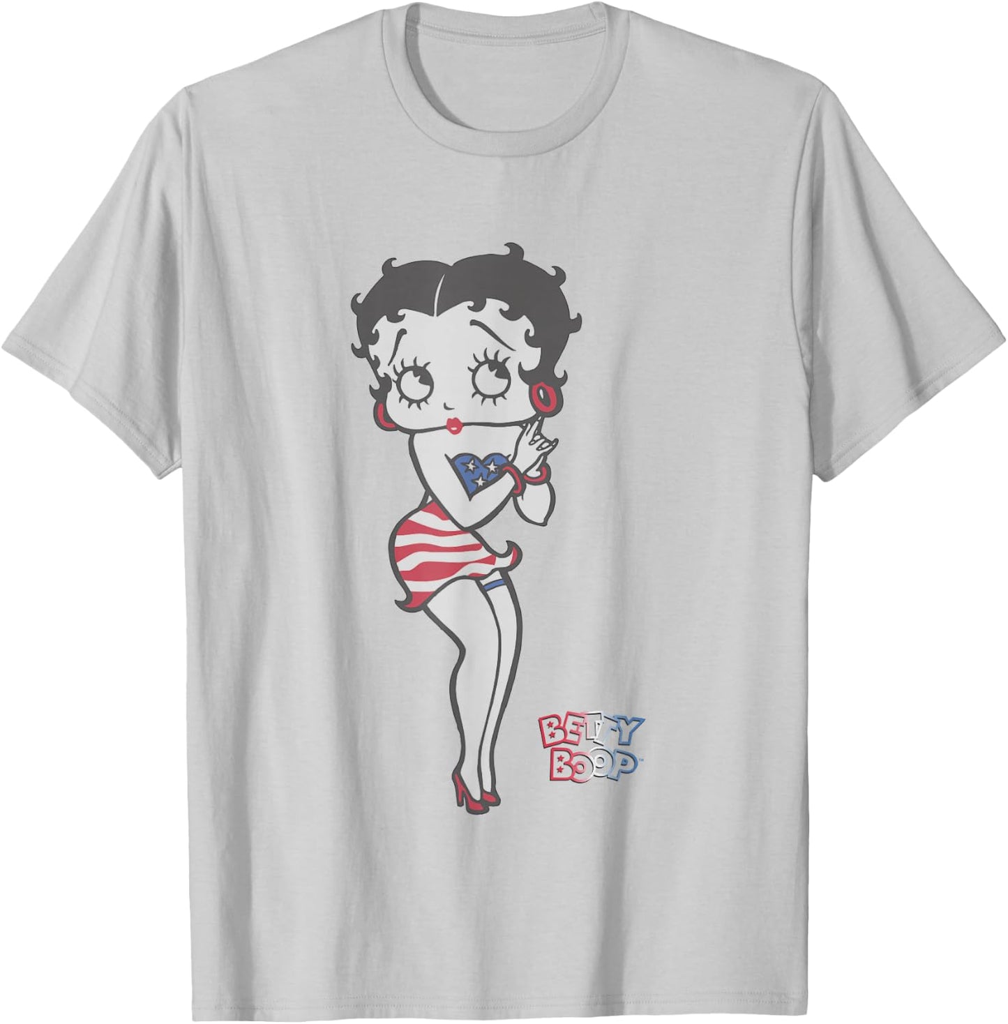 Betty Boop 4th Of July Red White & Betty T-Shirt - T-Shirt | Ash