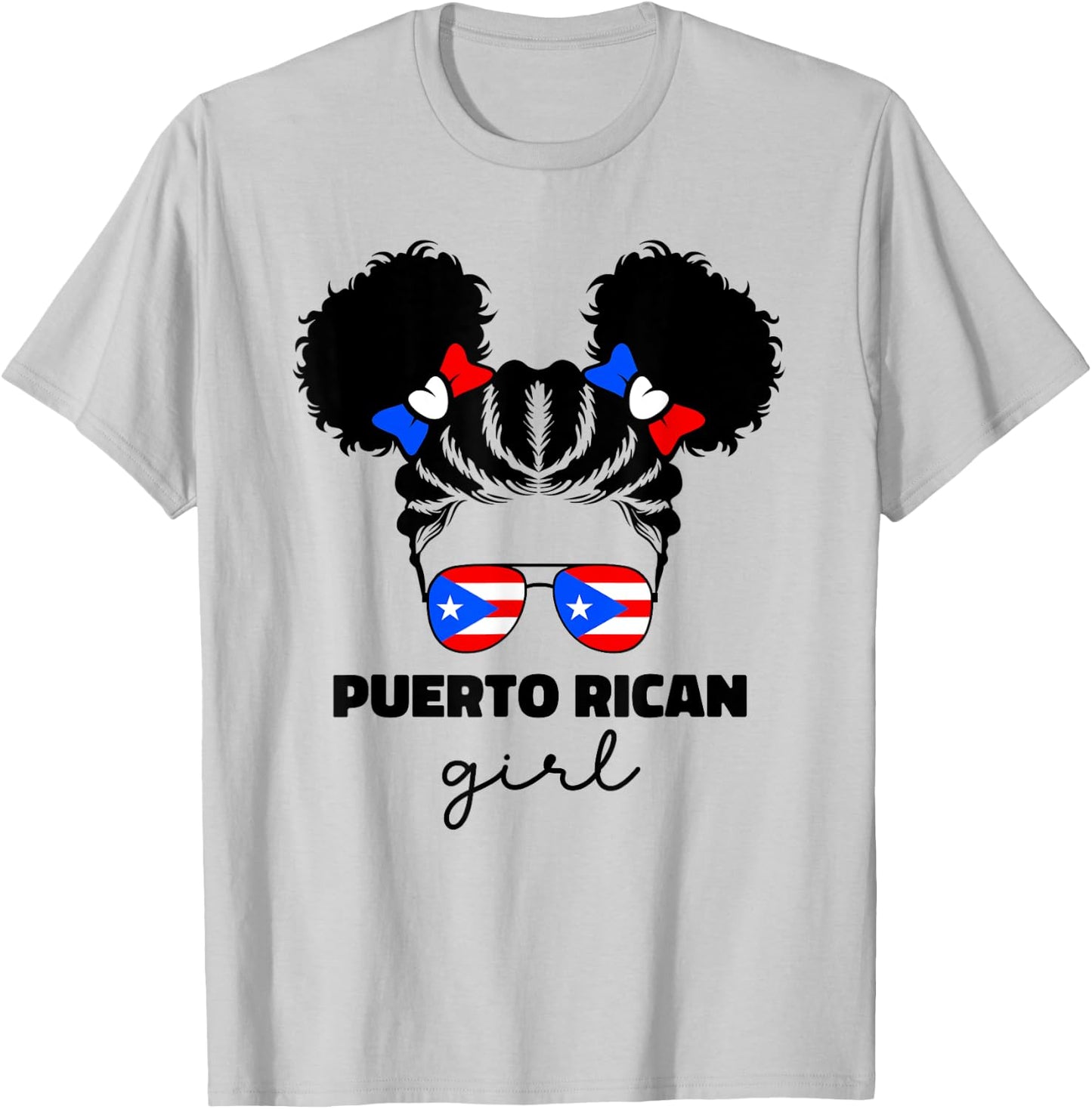 Puerto Rican Girl For Little Kids Girls Puerto Rico PR Flag T-Shirt - T-Shirt | Ash