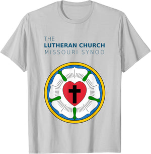 The LCMS Rose Seal Logo of the Lutheran Church in Missouri T-Shirt - T-Shirt | Ash