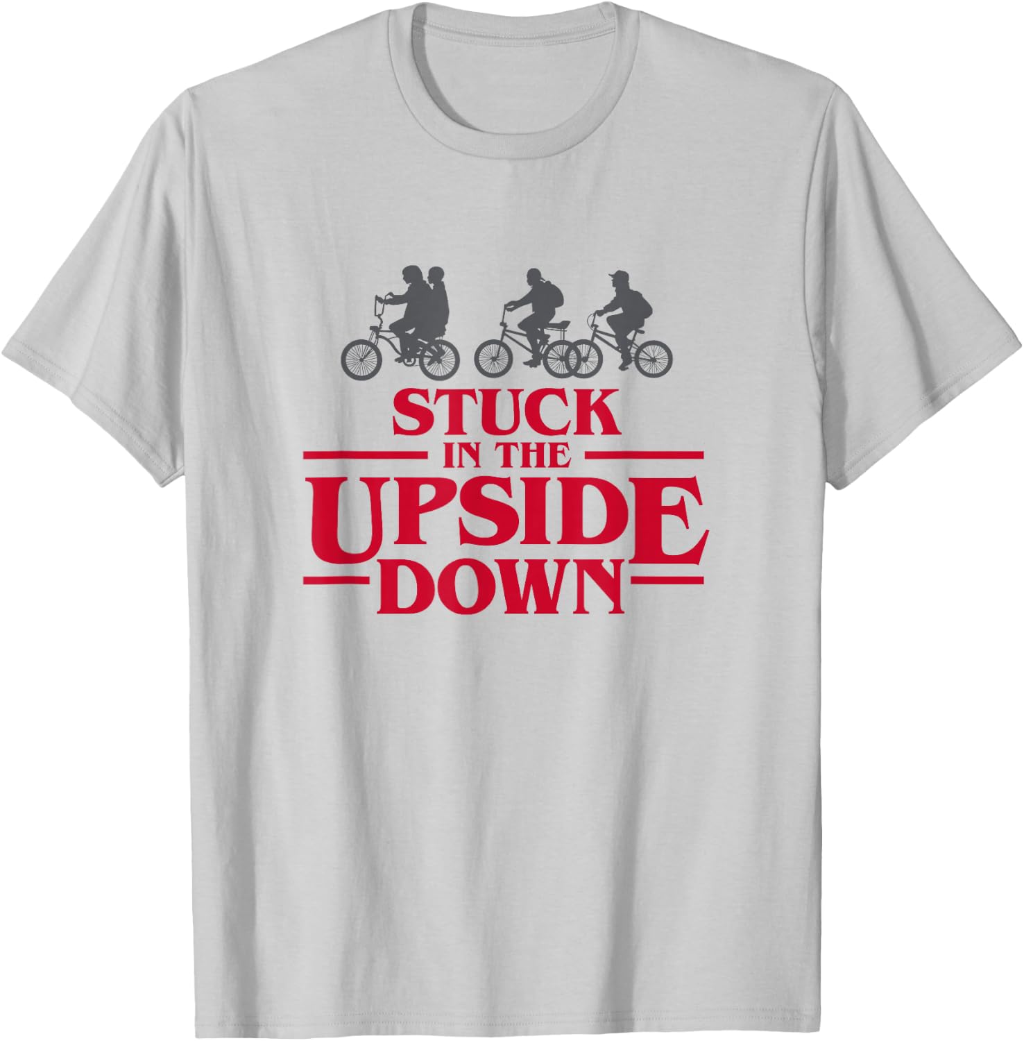 Stranger Things Stuck In The Upside Down Red Letter Logo T-Shirt - T-Shirt | Ash