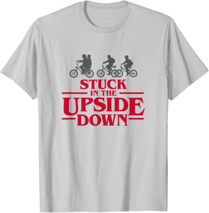 Stranger Things Stuck In The Upside Down Red Letter Logo T-Shirt - T-Shirt | Ash