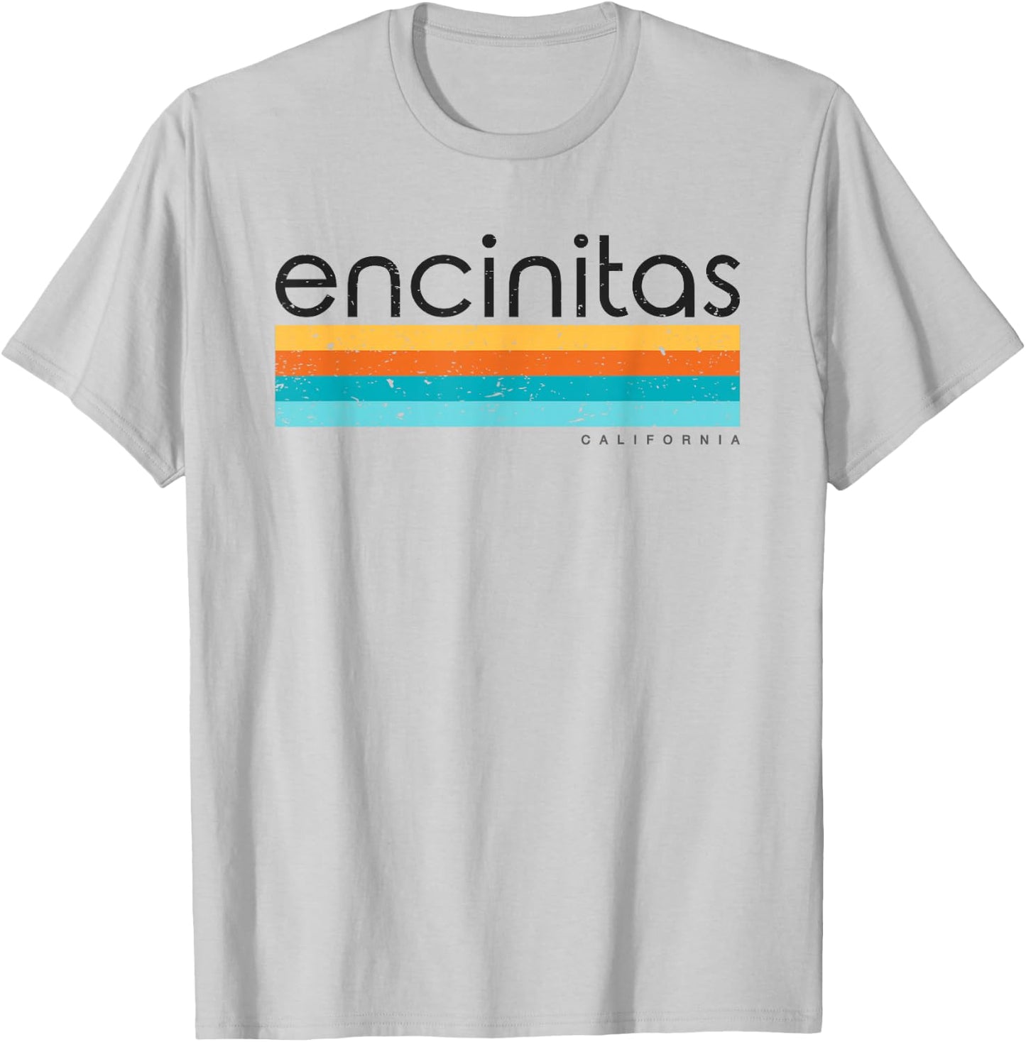 Vintage Encinitas California CA Retro Design T-Shirt - T-Shirt | Ash