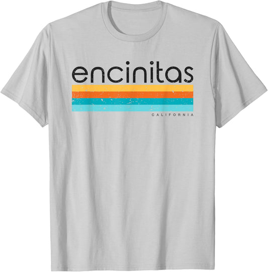 Vintage Encinitas California CA Retro Design T-Shirt - T-Shirt | Ash