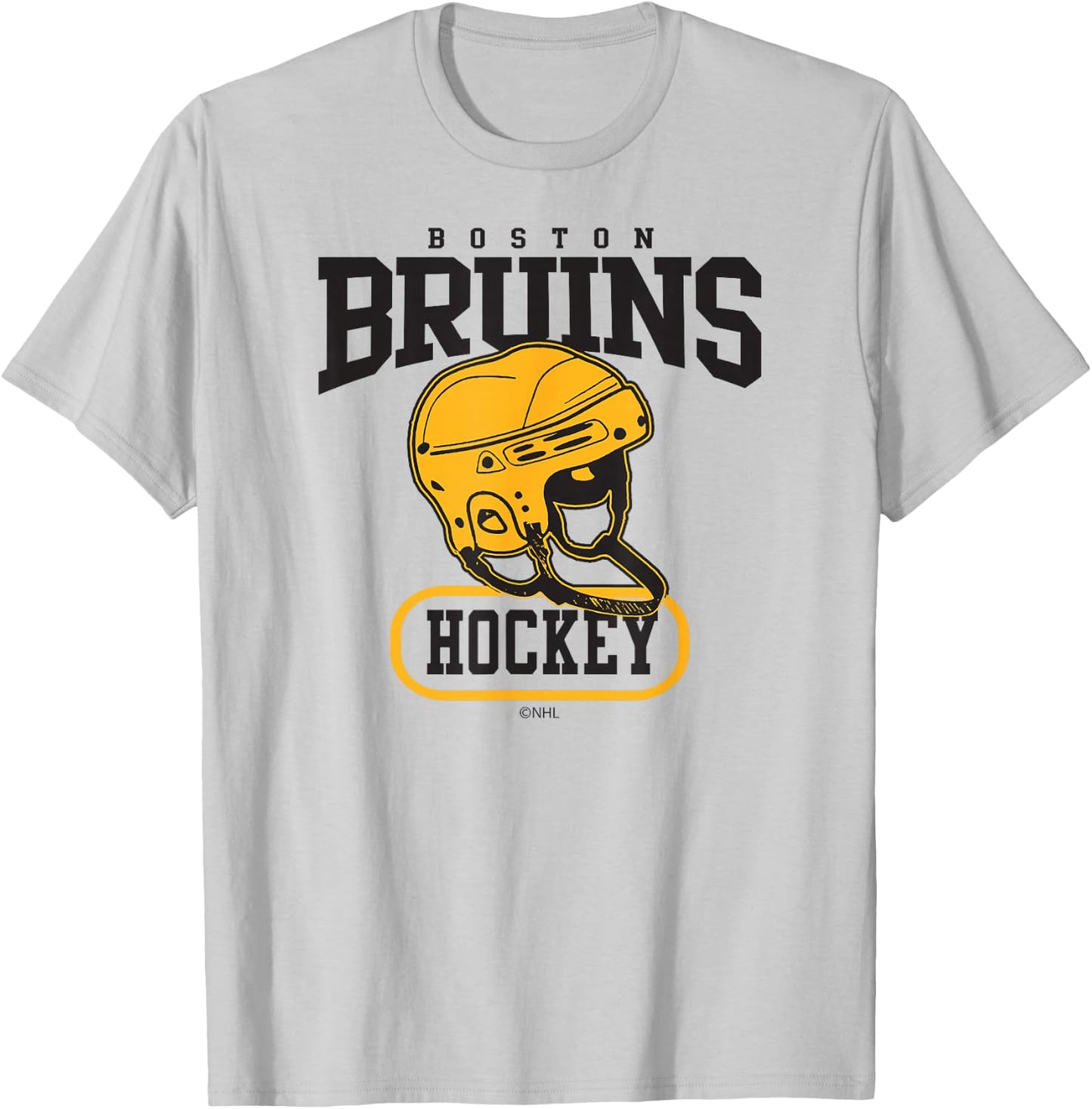 Boston Bruins Helmet Officially Licensed T-Shirt - T-Shirt | Ash