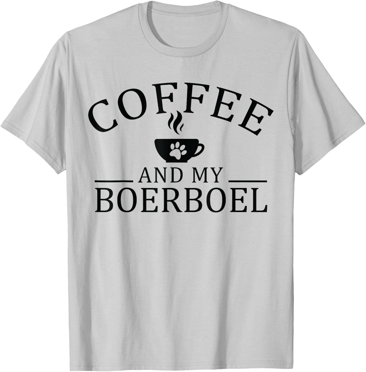 Boerboel Dog And Coffee T-Shirt - T-Shirt | Ash
