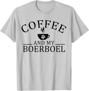 Boerboel Dog And Coffee T-Shirt - T-Shirt | Ash