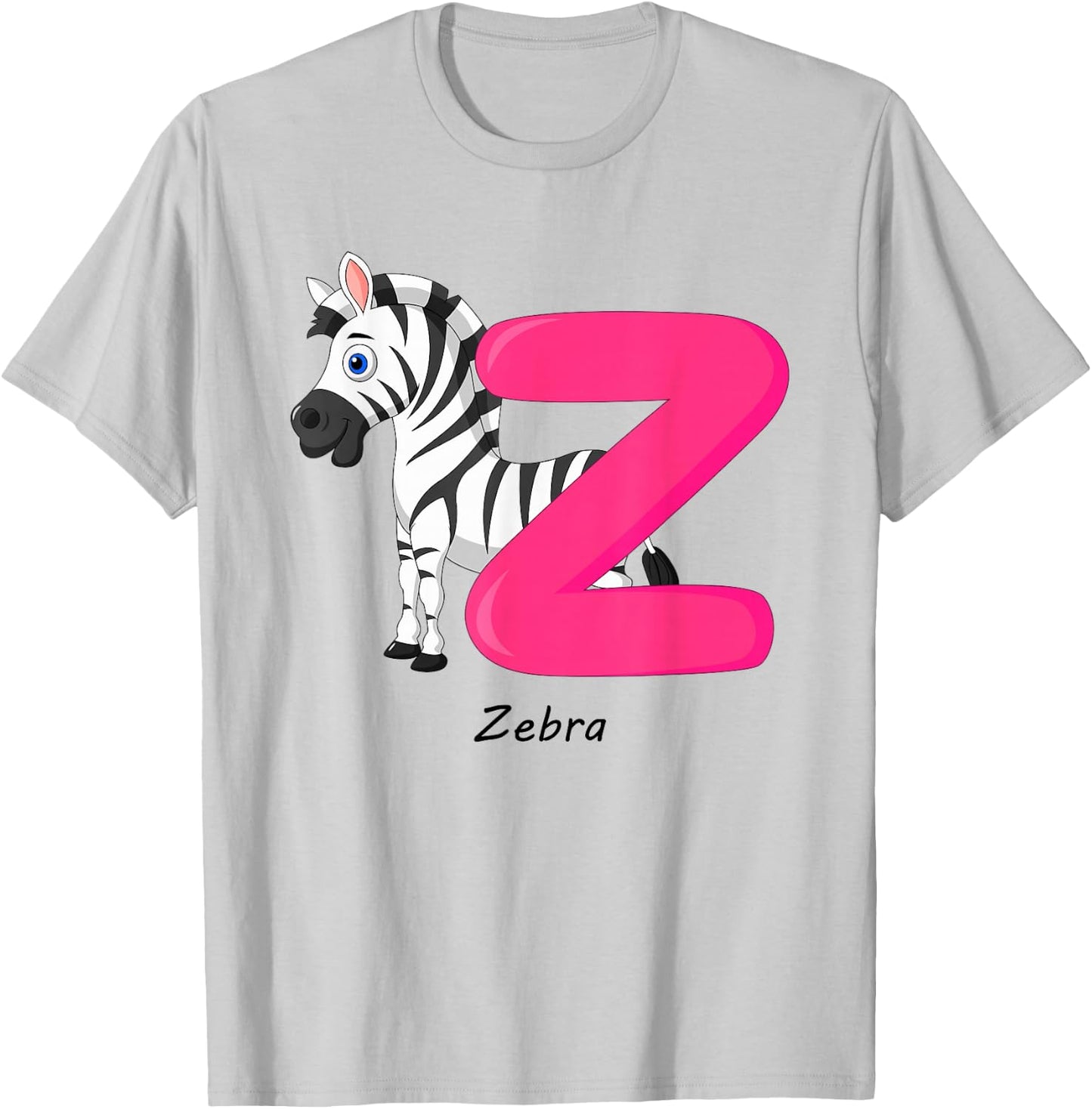 Children's Letter Design Z Like Zebra T-Shirt - T-Shirt | Ash