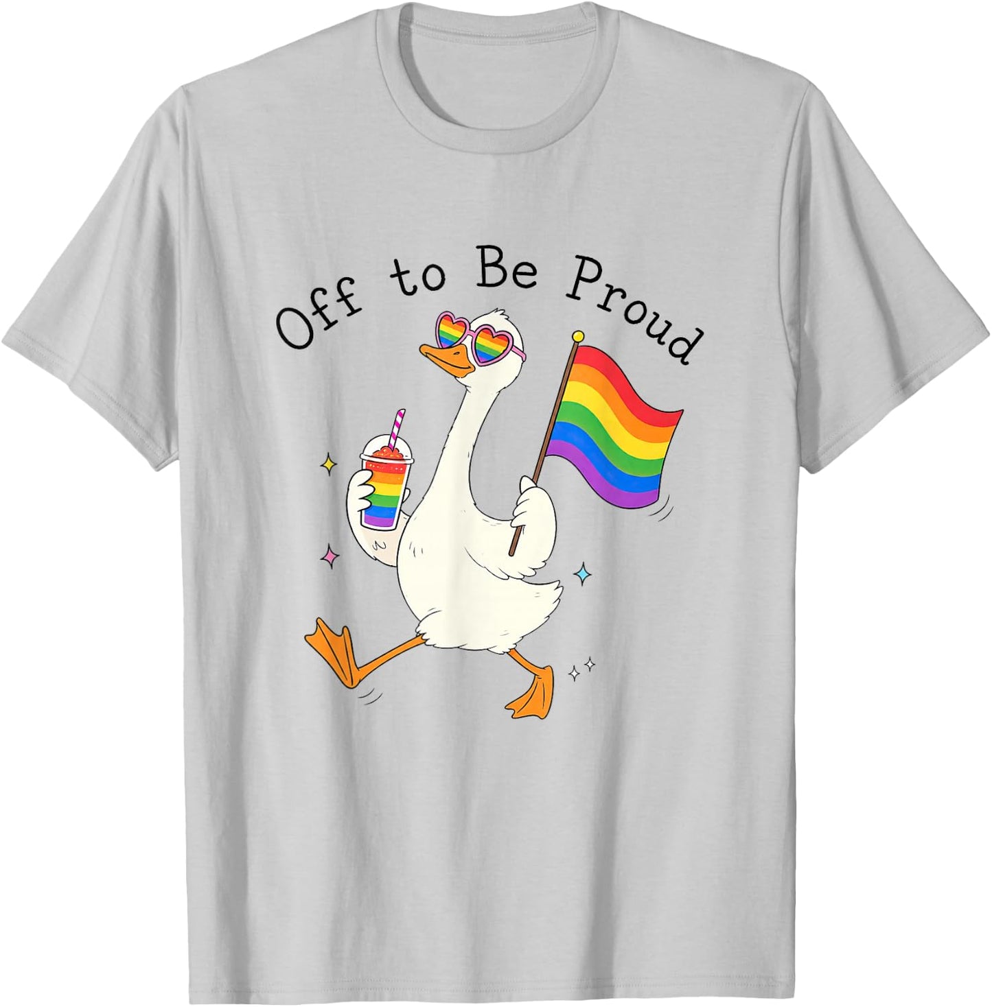 Off to Be-Proud Funny LGBTQ Silly-Goose Pride Month Rainbow T-Shirt - T-Shirt | Ash
