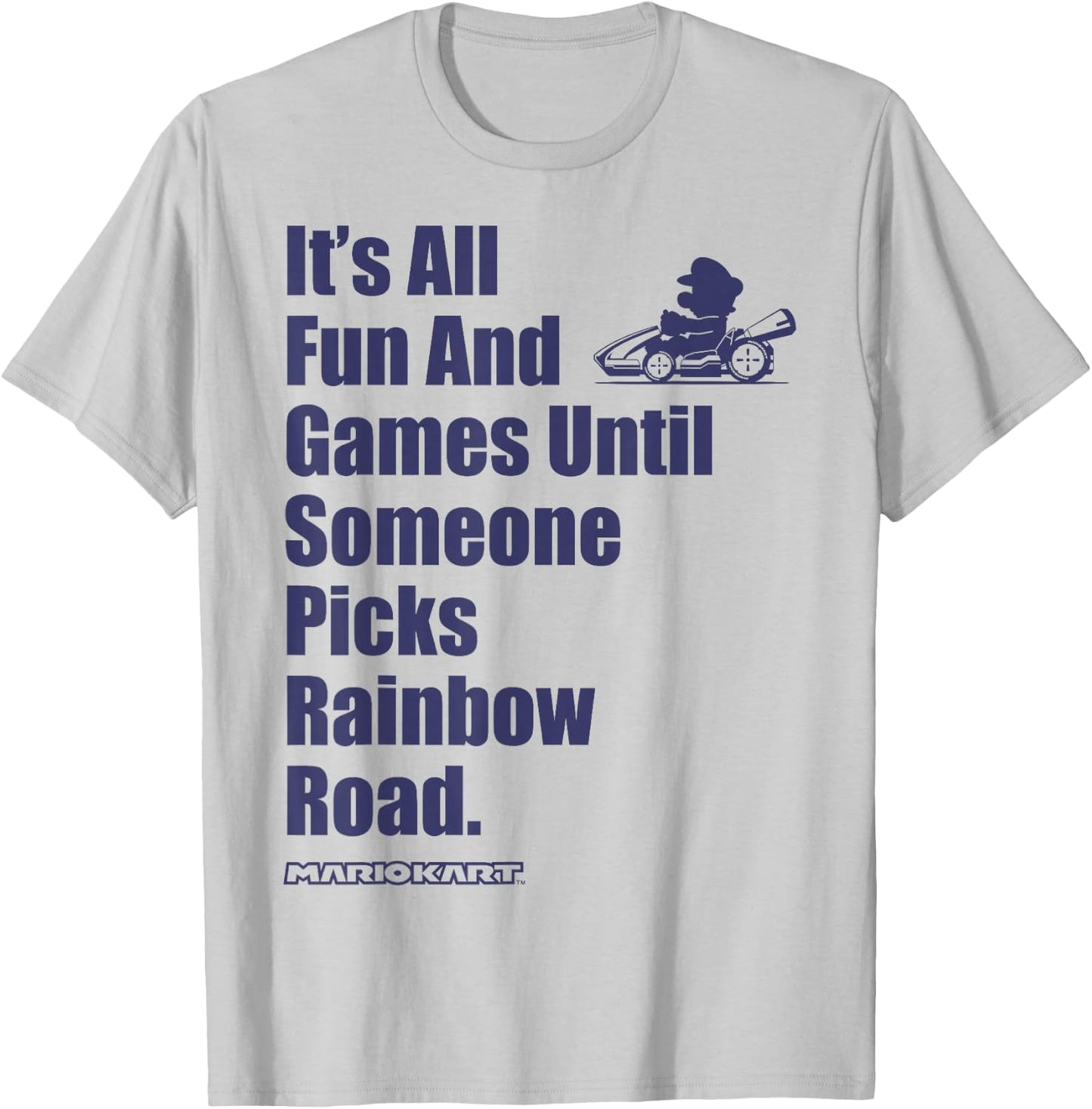 Nintendo Mario Kart Rainbow Road Fun and Games Small T-Shirt - T-Shirt | Ash