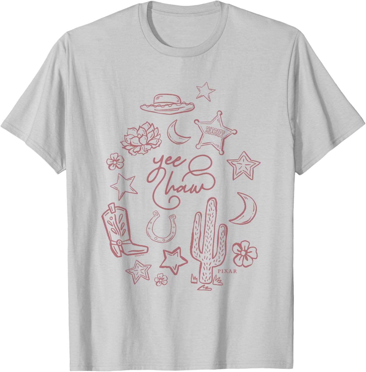 Disney Pixar Toy Story 5 Western Yee Haw Jumble T-Shirt - T-Shirt | Ash