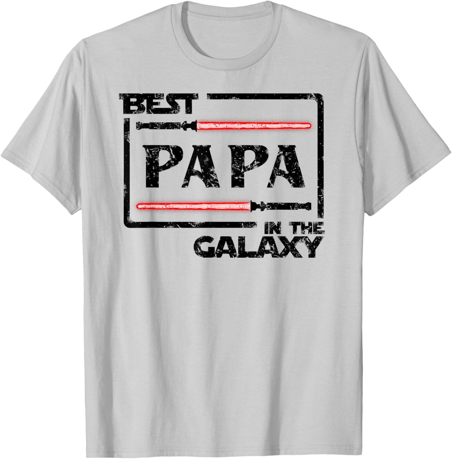Fathers Day Gift Best Papa In Galaxy T-Shirt - T-Shirt | Ash