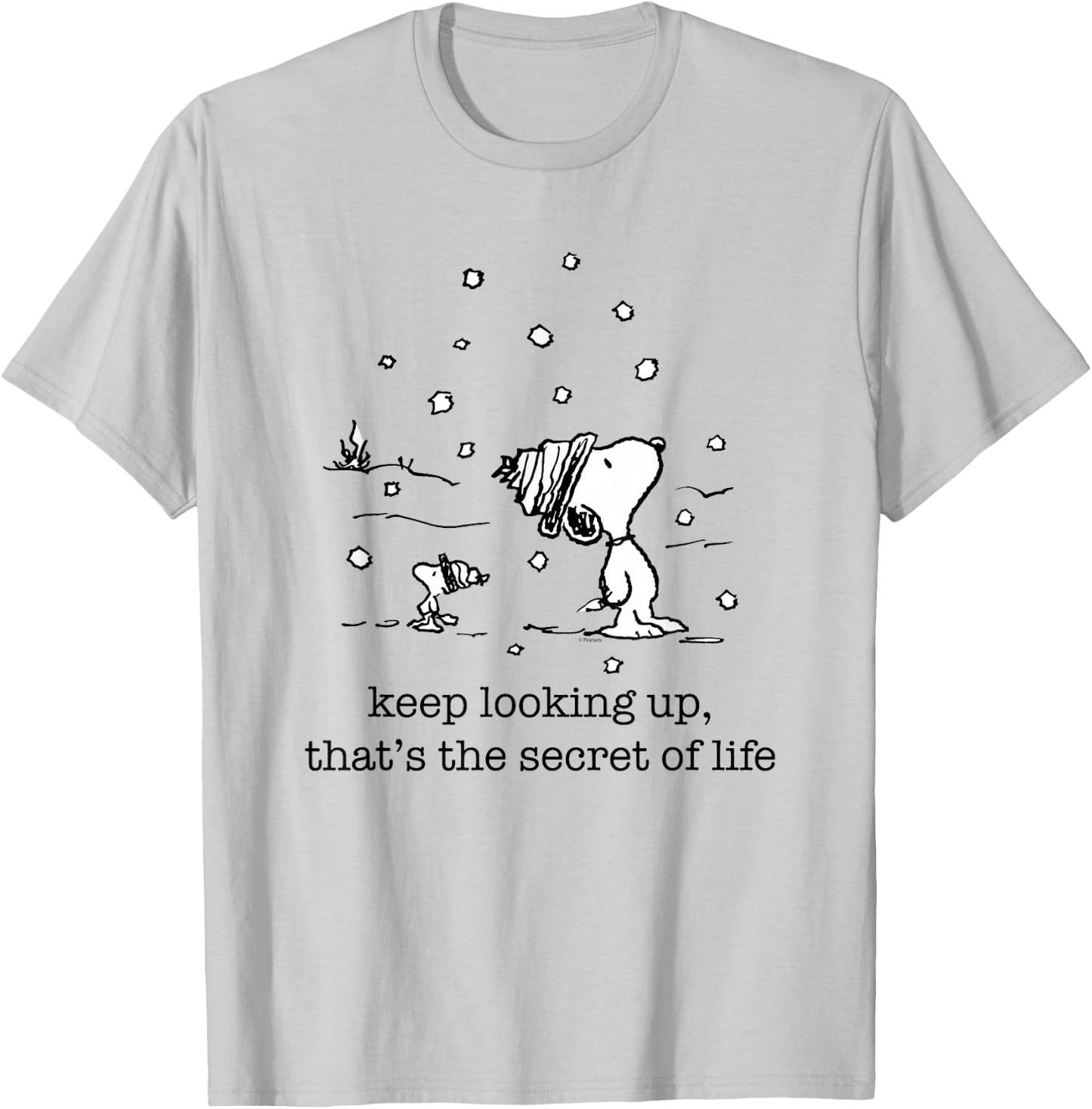 Peanuts Snoopy and Woodstock Christmas Snowfall , white, S T-Shirt - T-Shirt | Ash