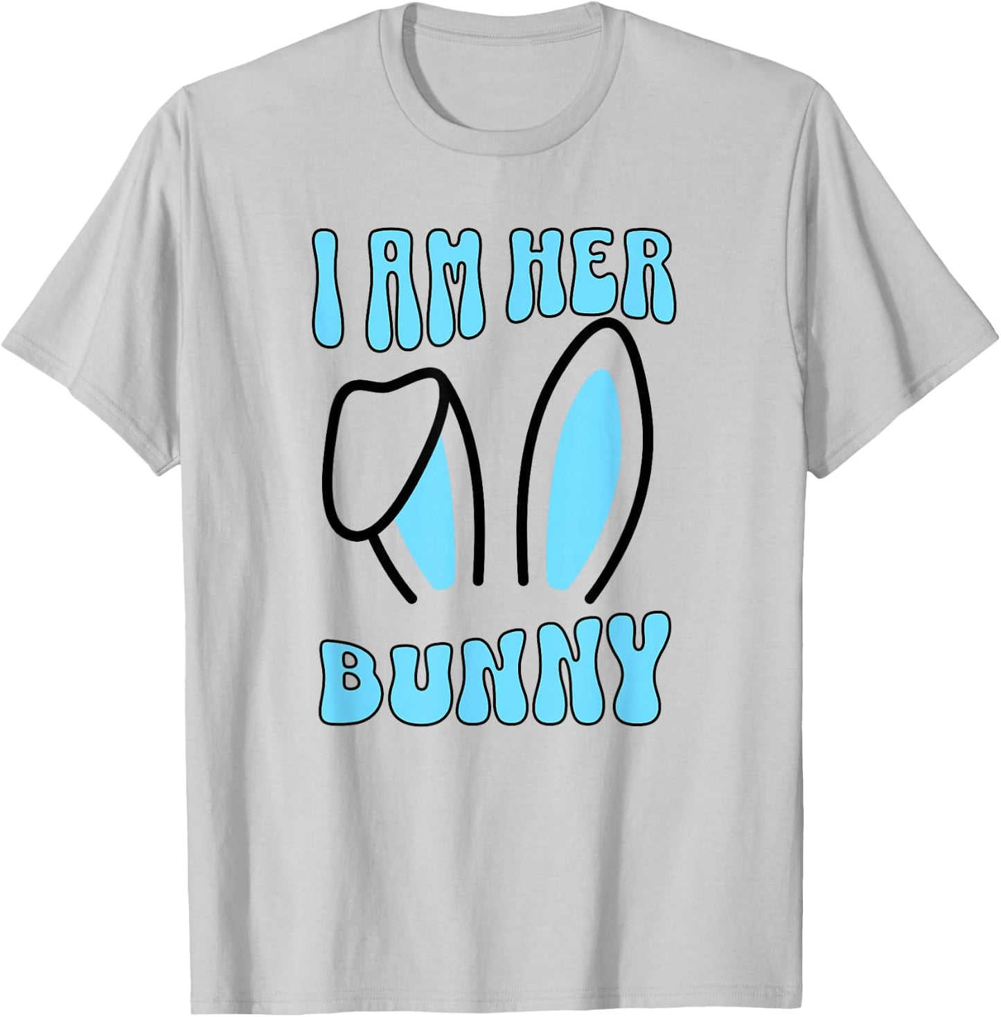Men's Matching Couple Easter Husband, I Am Her Bunny T-Shirt - T-Shirt | Ash