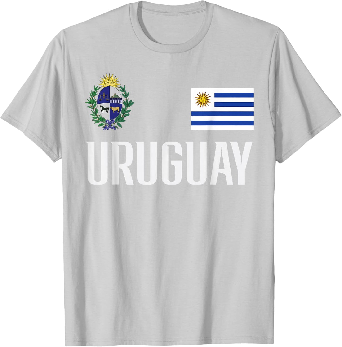 Uruguay Flag Uruguayan Football Soccer Fan Men Women Kids T-Shirt - T-Shirt | Ash