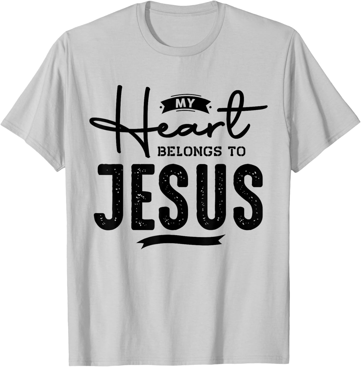 My Heart Belong To Jesus T-Shirt - T-Shirt | Ash