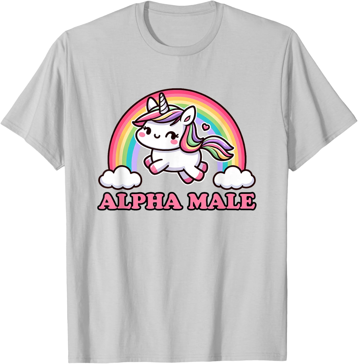 Funny Ironic Men Cute Alpha Male Unicorn T-Shirt - T-Shirt | Ash