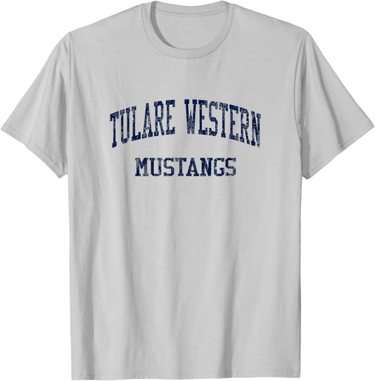 Tulare Western High School HS Tulare CA Vintage Sports T-Shirt - T-Shirt | Ash