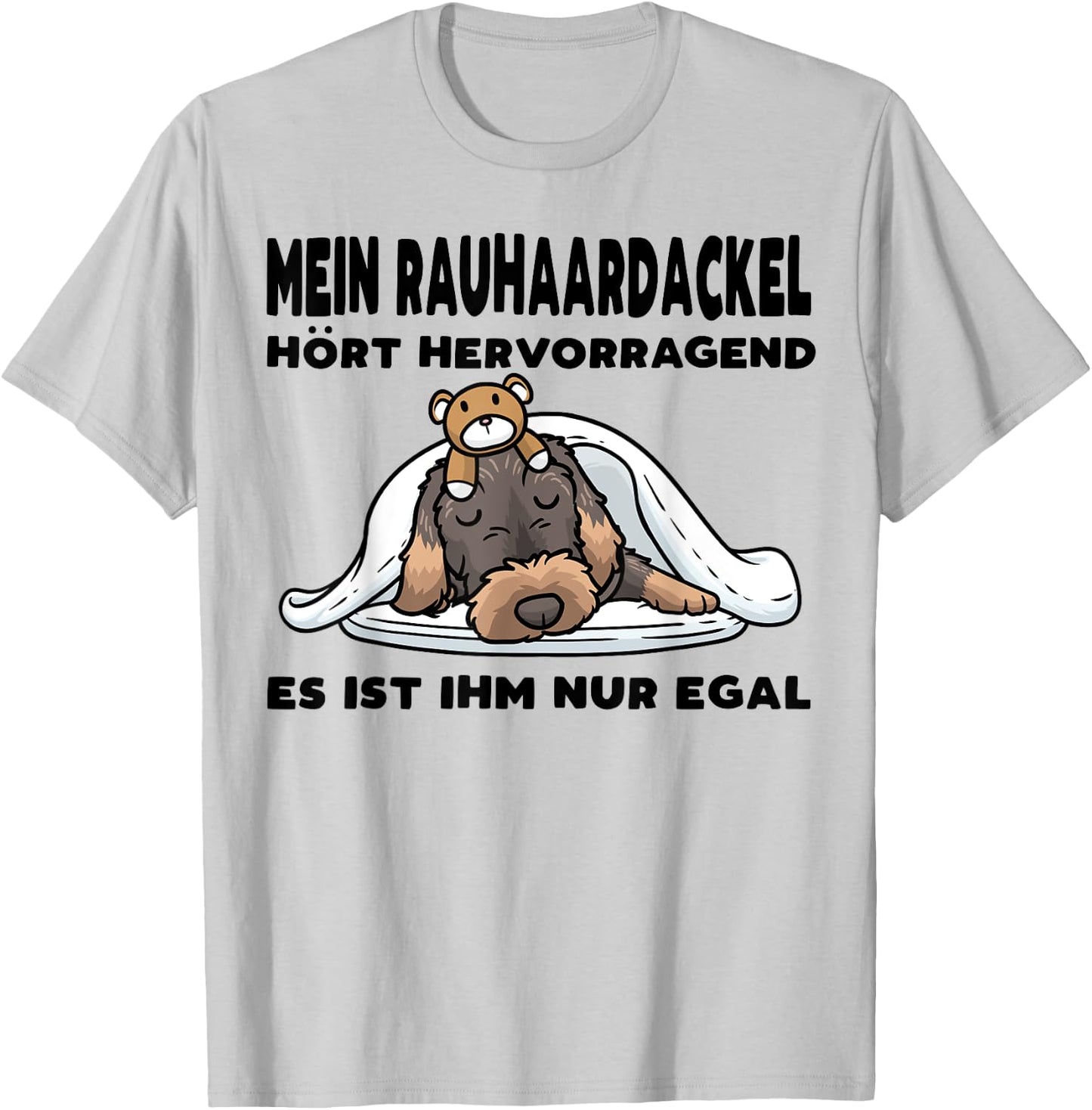 Luvevedachshundluv Rauhaardackel Hund Grau Cartoon Kleinkind -Kinder, -Erwachsene Mdchen T-Shirt - T-Shirt | Ash