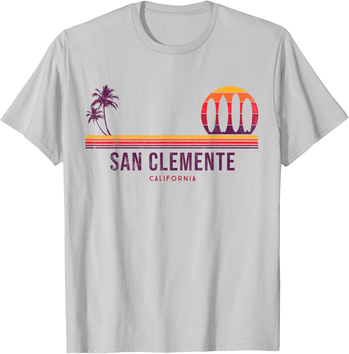 California San Clemente Vintage Surf T-Shirt - T-Shirt | Ash