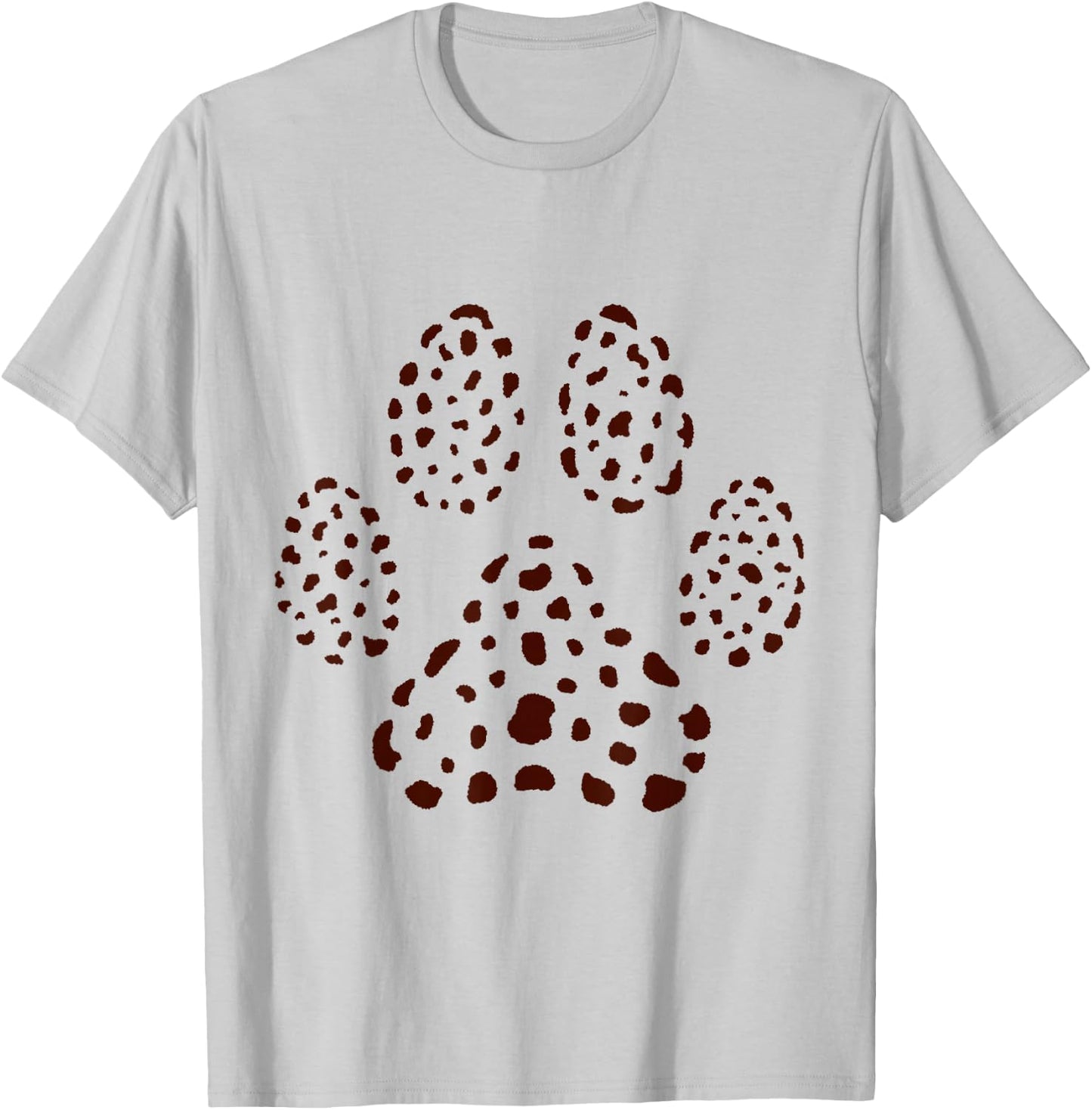 Dog Paw Brown Spots Dalmatian T-Shirt - T-Shirt | Ash