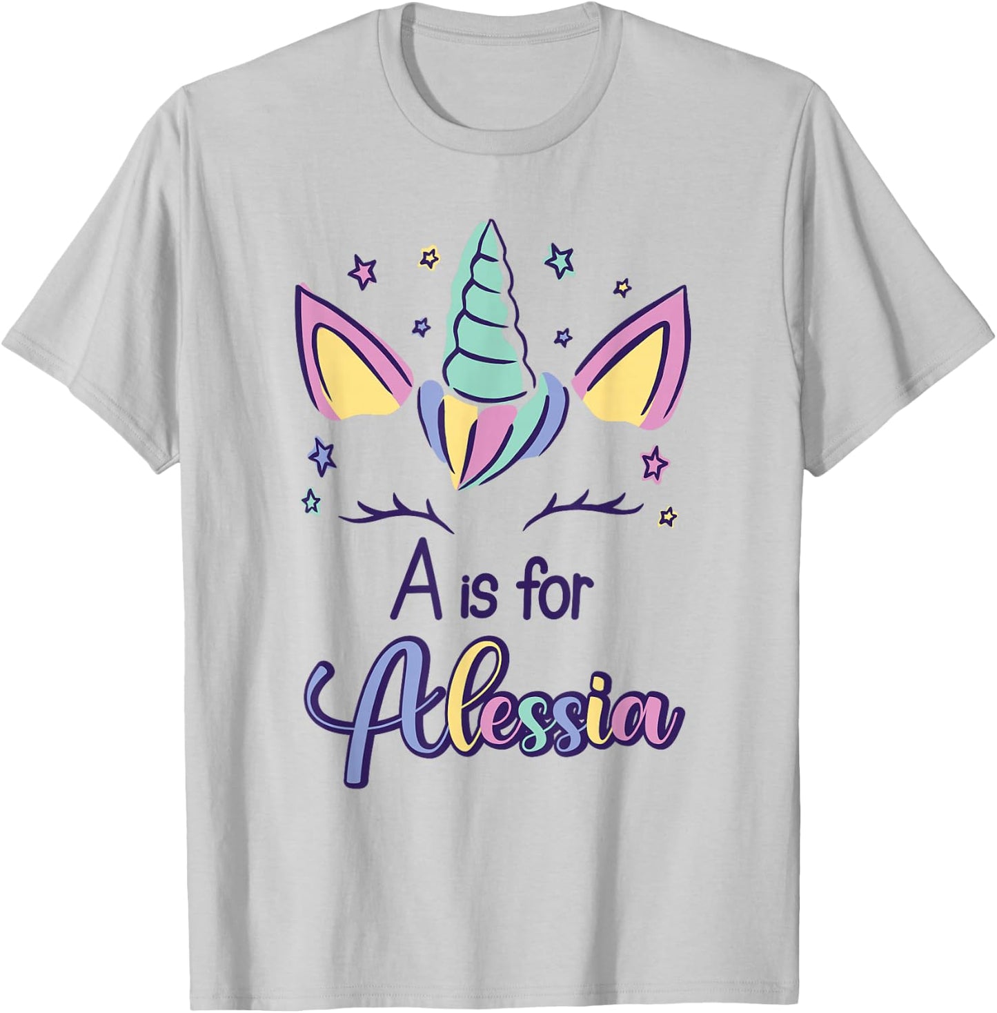 First Name Alessia Personalized A Is For Alessia T-Shirt - T-Shirt | Ash