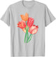 Tulip Watercolor Flower Nature Bouquet Flora T-Shirt - T-Shirt | Ash