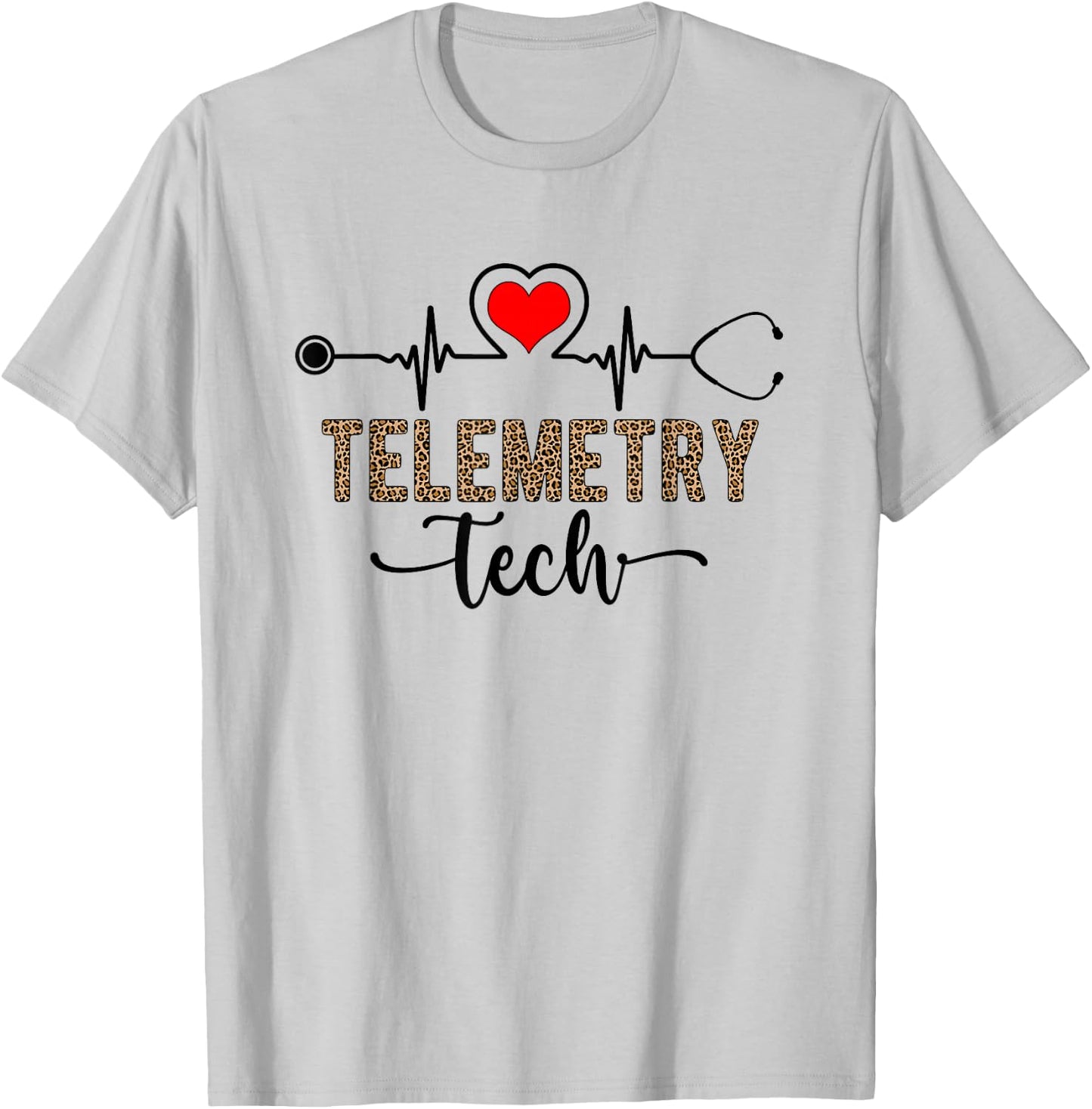 Telemetry Tech Leopard Telemetry Technician T-Shirt - T-Shirt | Ash