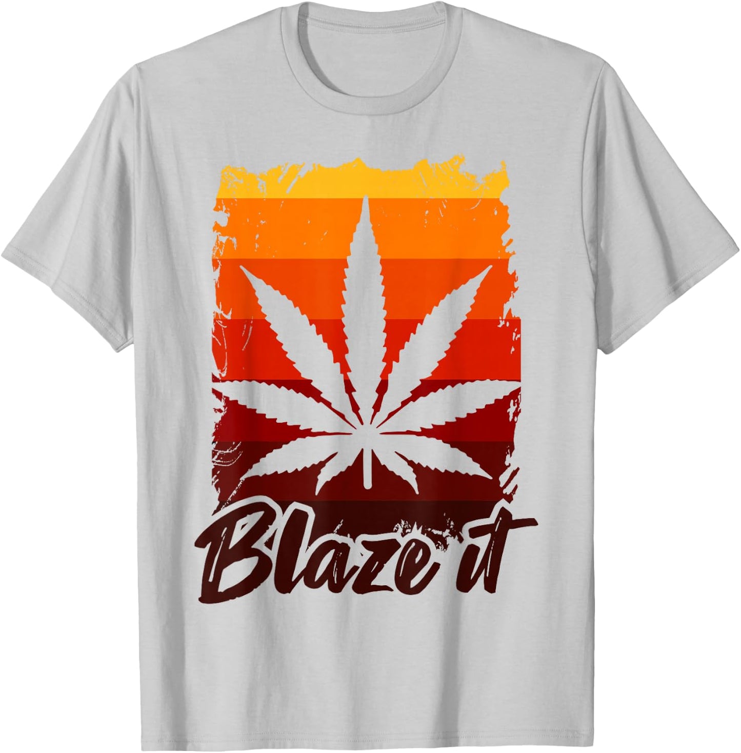 Funny Marijuana Shirt BLAZE IT 420 Gift T-Shirt - T-Shirt | Ash